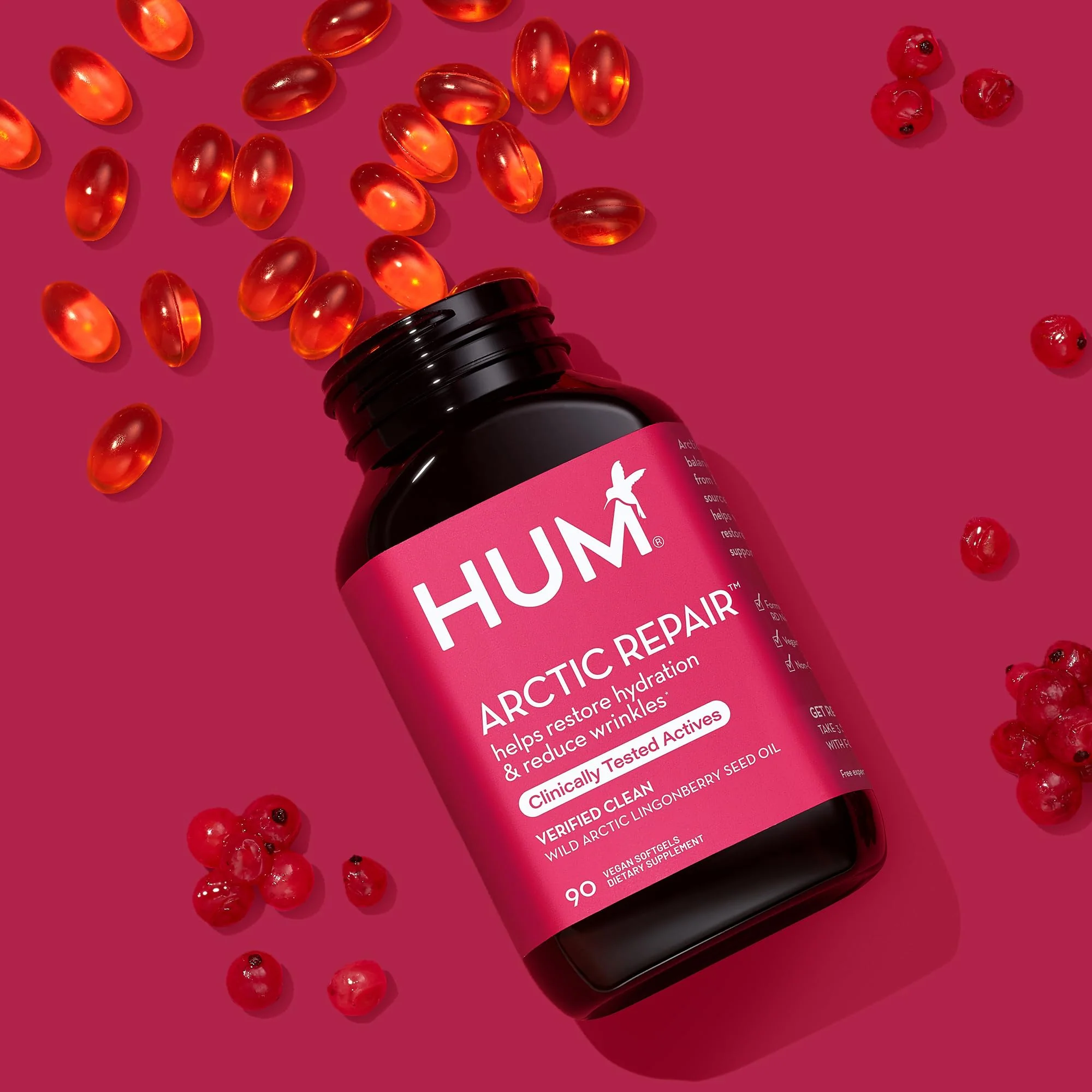 Arctic Repair Clear Skin Supplement by HUM - Omega 3-6-9 with Lingonberry Seed Oil, Vitamin A & E | 90 Vegan Softgels - Image 2