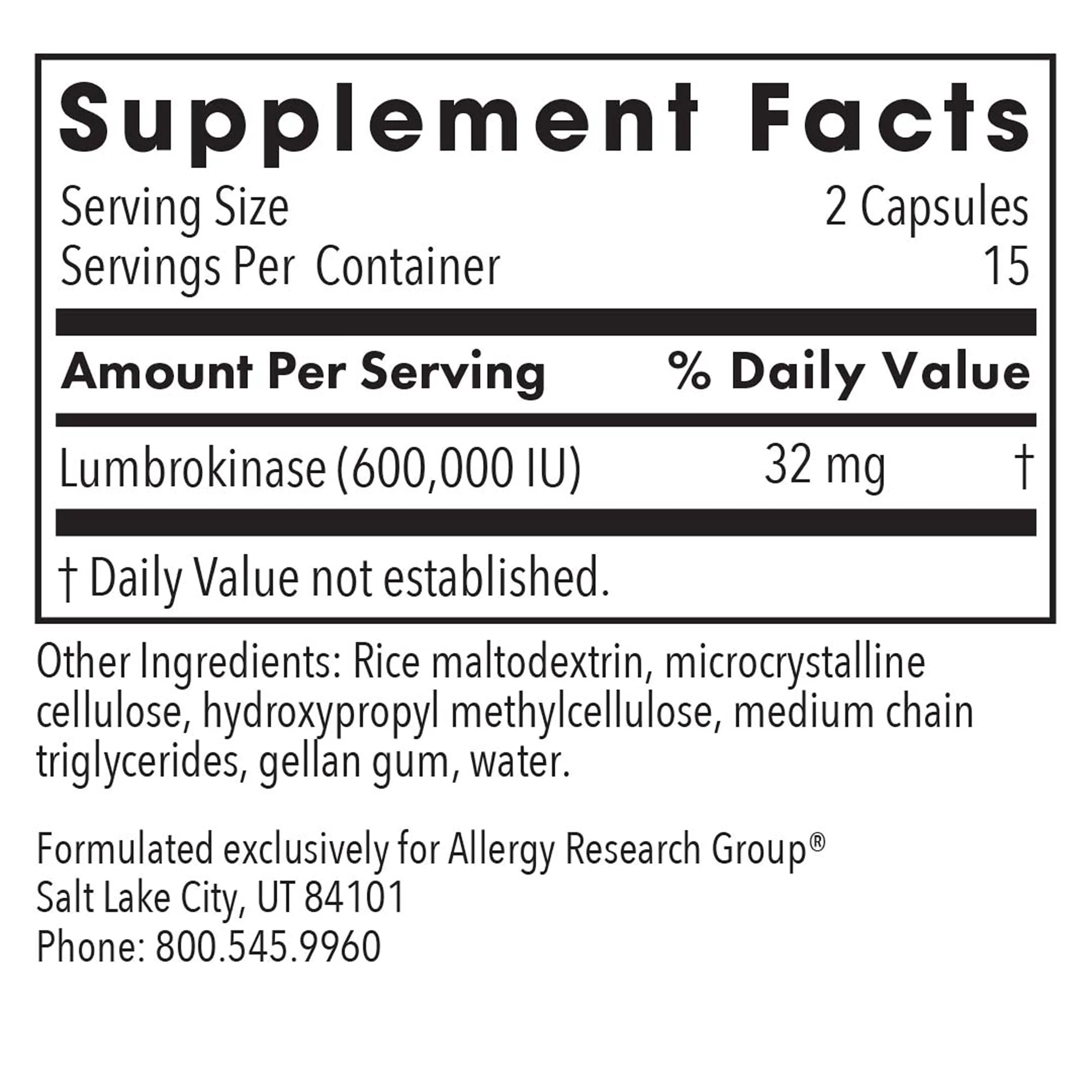 ARG Lumbrokinase Circulatory System Support – Delayed-Release Enzyme Supplement | Allergy Research Group - Image 11