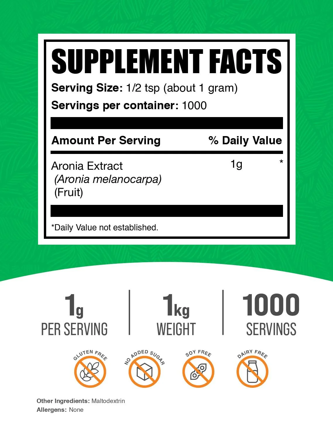 Aronia Extract Powder - BulkSupplements | Aronia Berry Extract, Gluten Free 1kg - Image 4