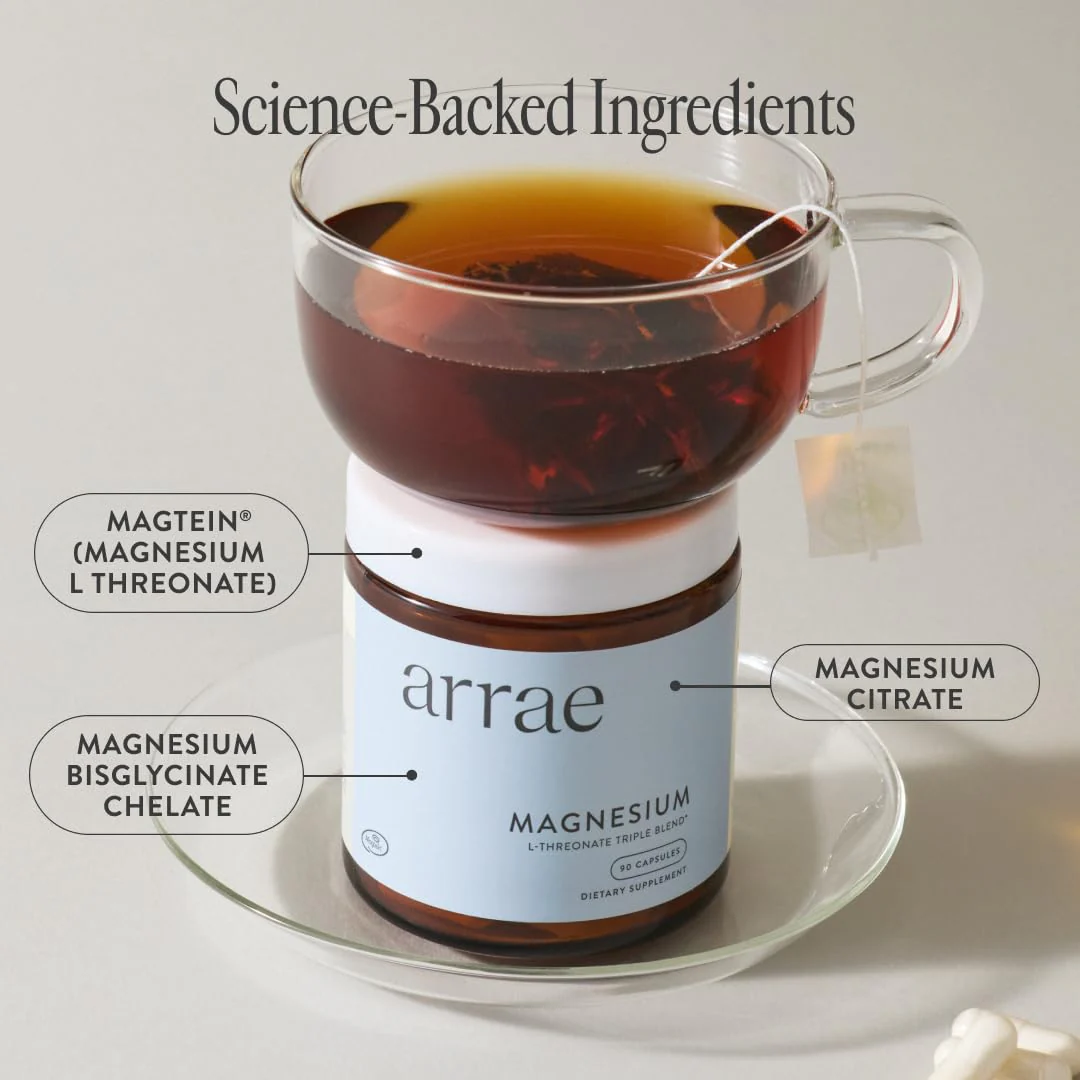Arrae Magnesium Glycinate, Citrate & L-threonate – 90 Capsules for Mood, Sleep & Muscles - Image 3