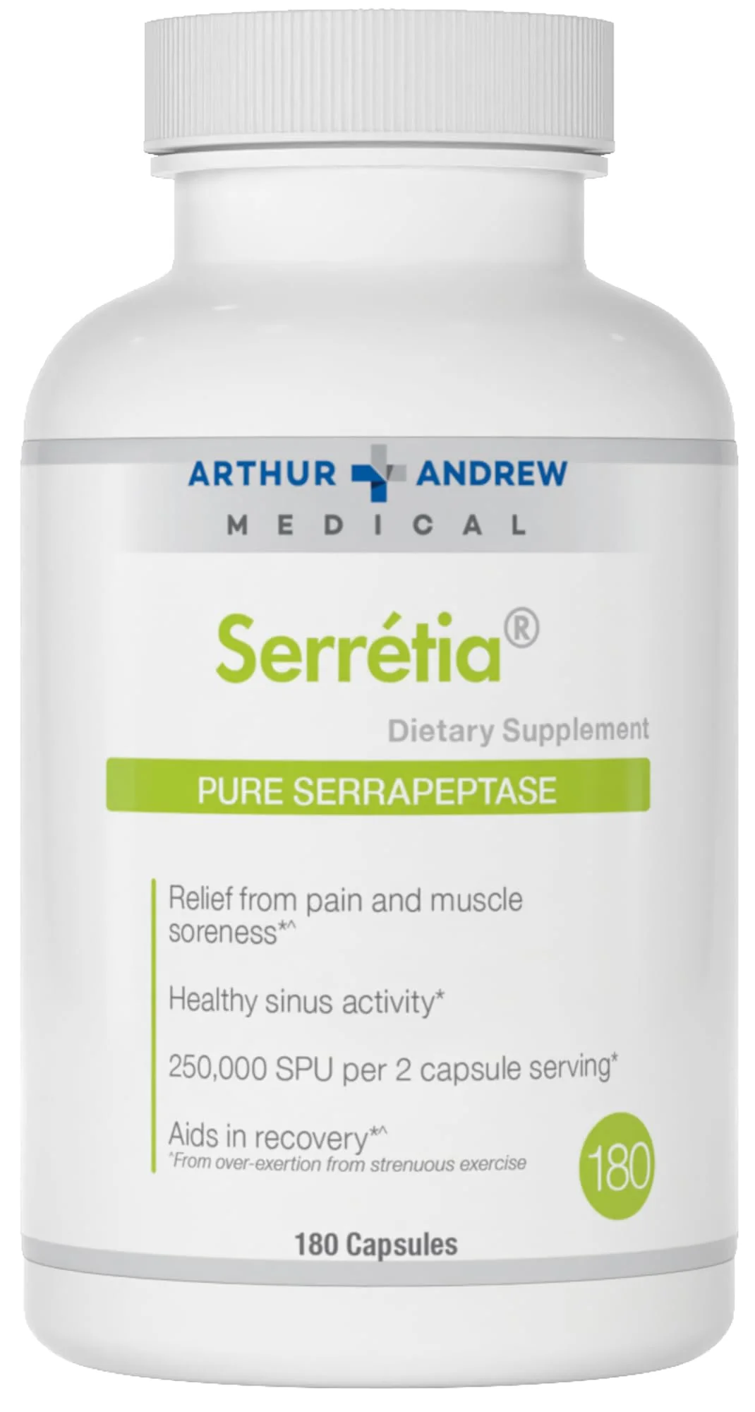 Arthur Andrew Medical Serretia Serrapeptase Formula for Muscle & Sinus Support — 180 Capsules - Image 10