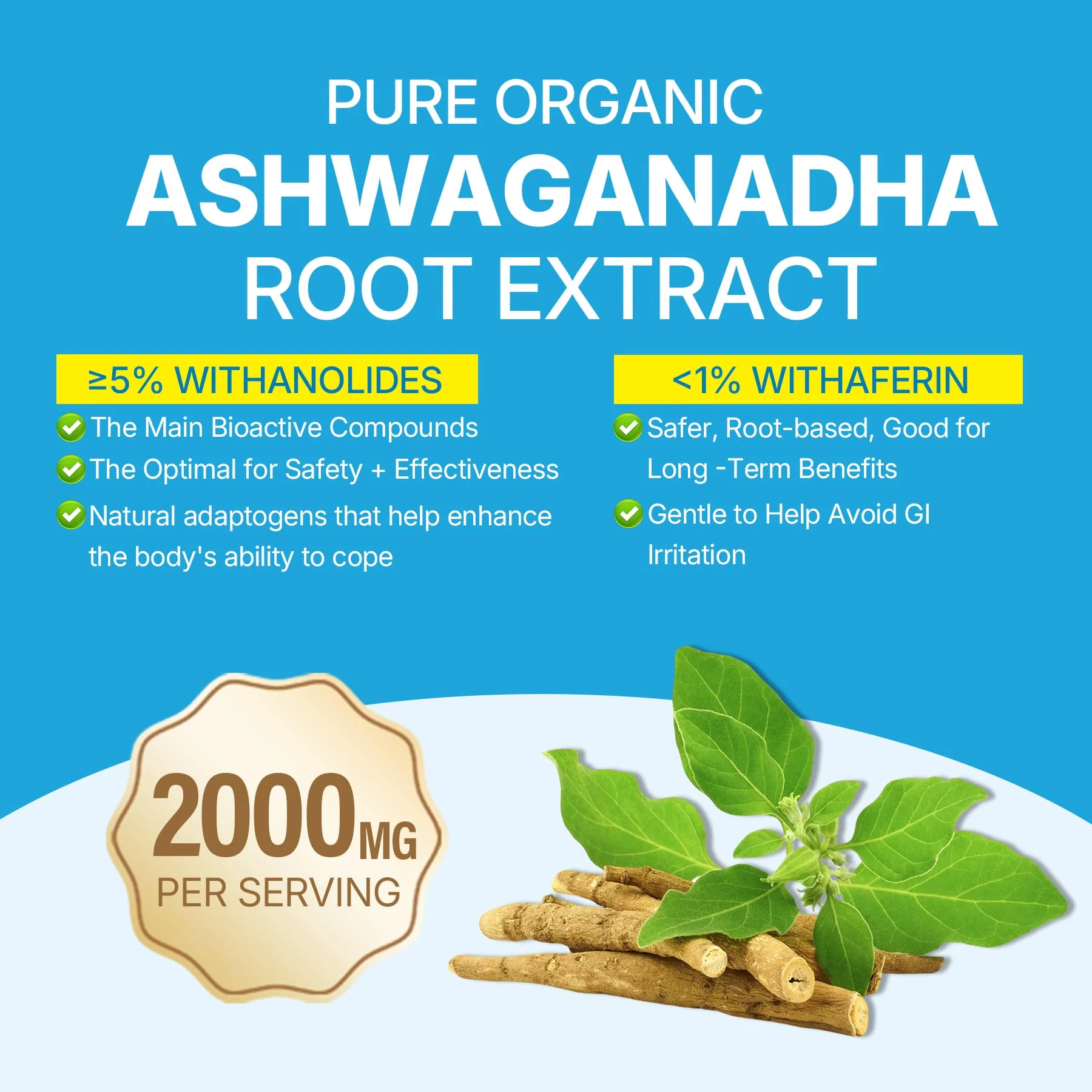 Ashwagandha Gummies 2000mg – Sugar Free, Vegan, Organic | D3, B12, Turmeric – Mixed Berry, 120 Count - Image 4