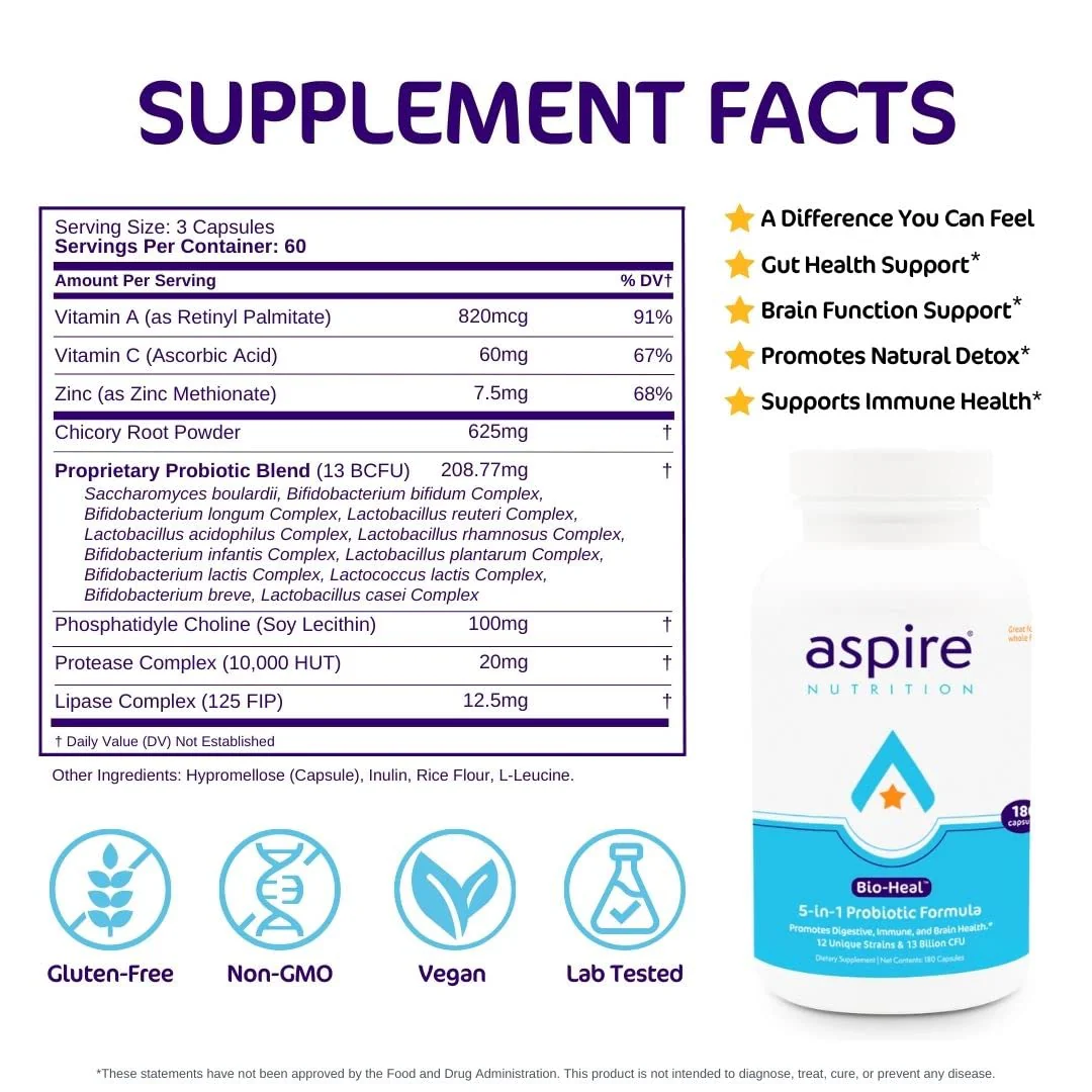 Aspire Nutrition Bio-Heal 5-in-1 Probiotic for Kids & Adults – Brain & Gut Health - Image 6