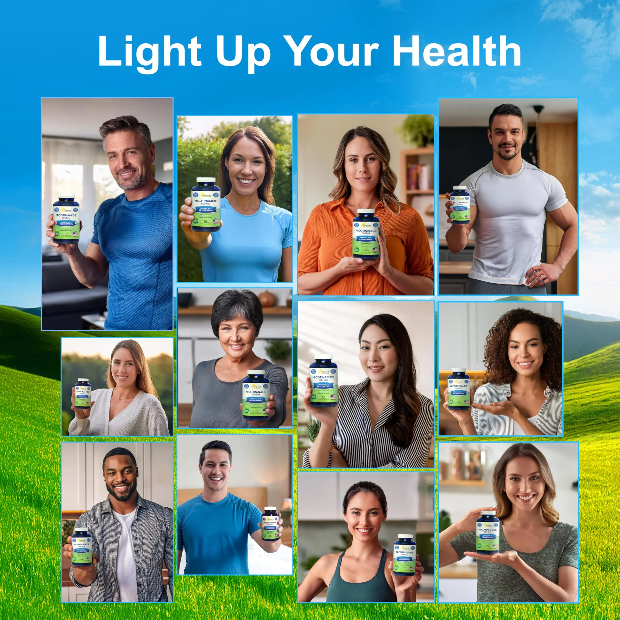 aSquared Nutrition Nicotinamide + Resveratrol - 120 Veggie Capsules | Vitamin B3 500mg (Nicotinamide Flush Free) - Image 3