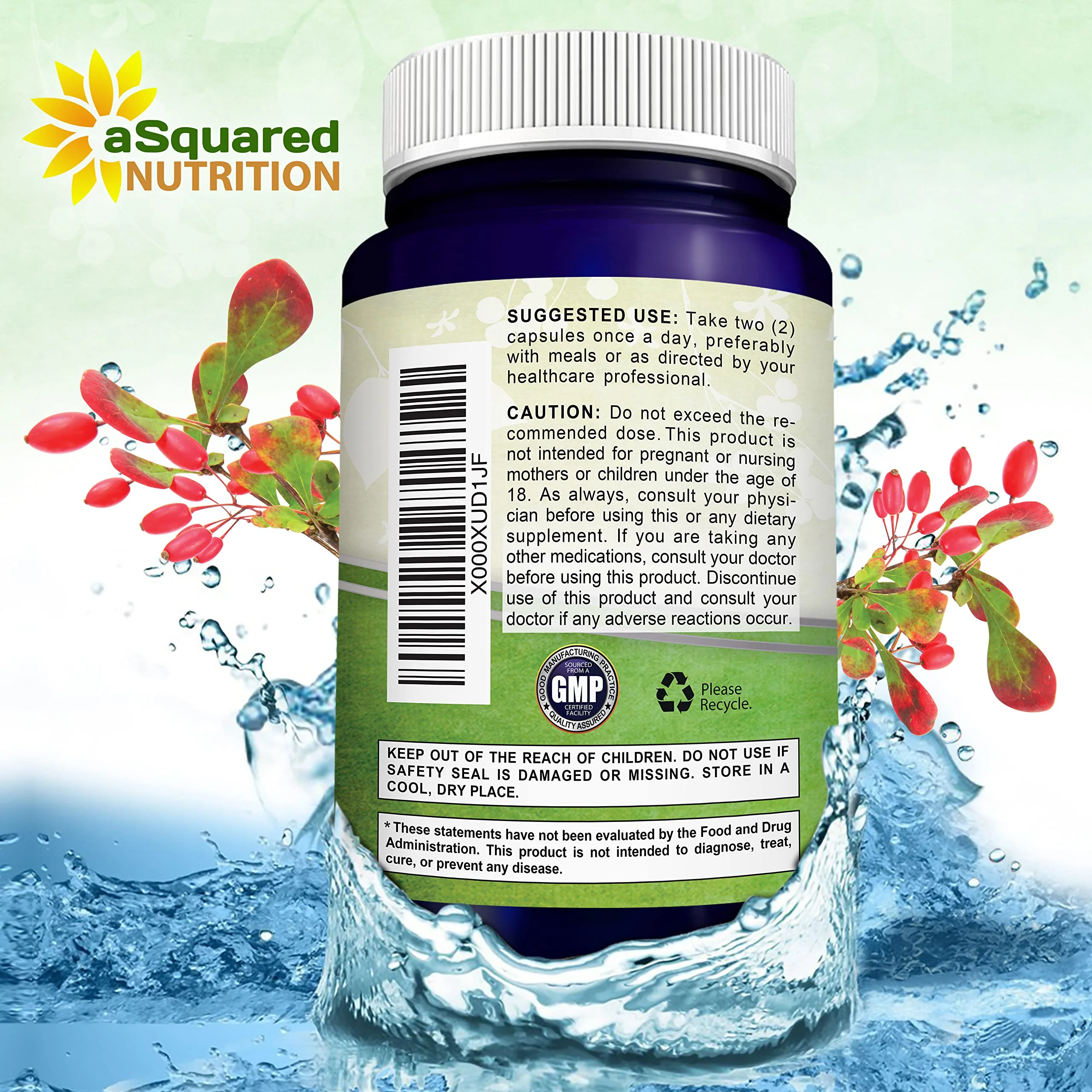 aSquared Nutrition Pure Berberine 1000mg – 180 Veggie Capsules | Max Strength HCl - Image 13