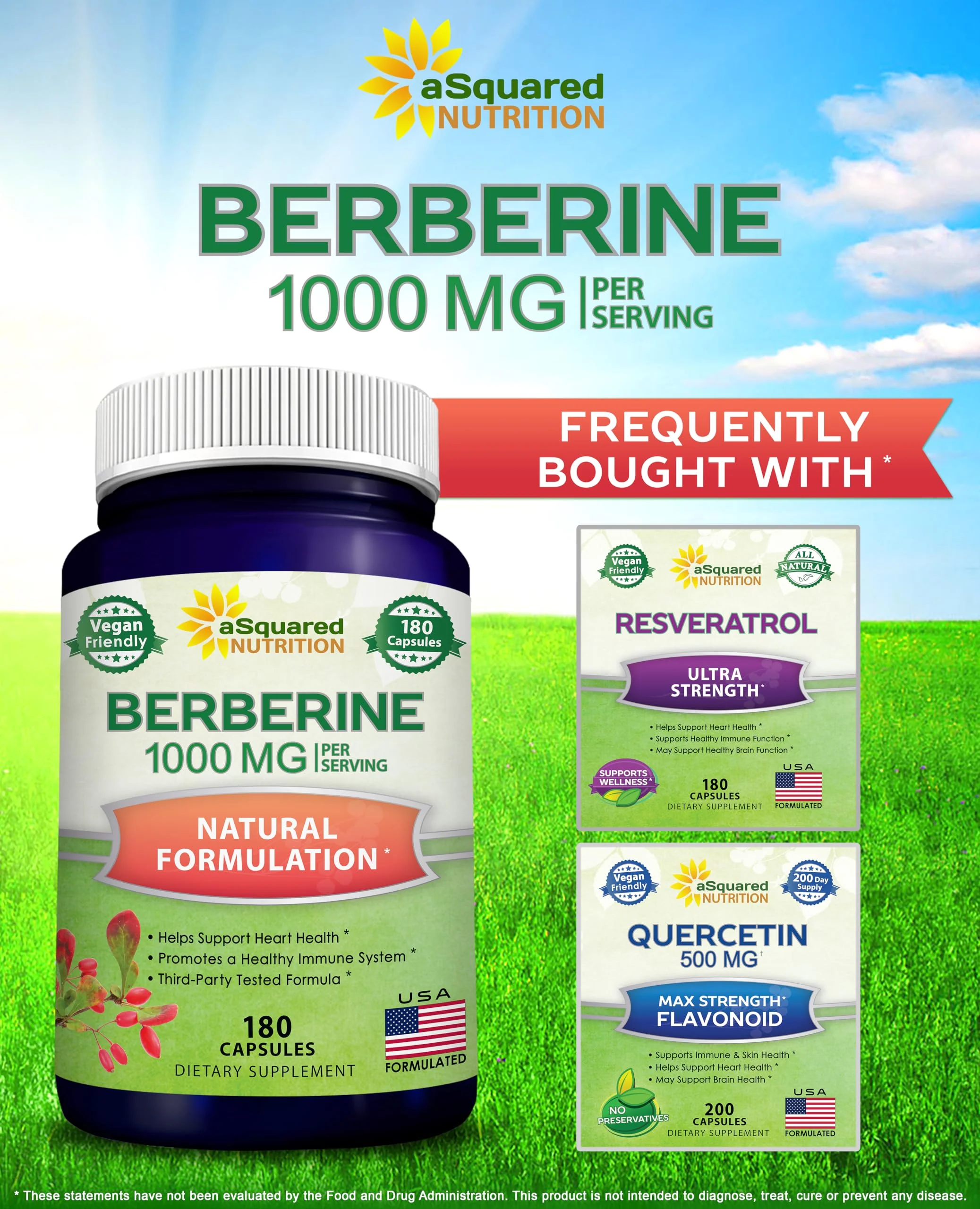 aSquared Nutrition Pure Berberine 1000mg – 180 Veggie Capsules | Max Strength HCl - Image 7