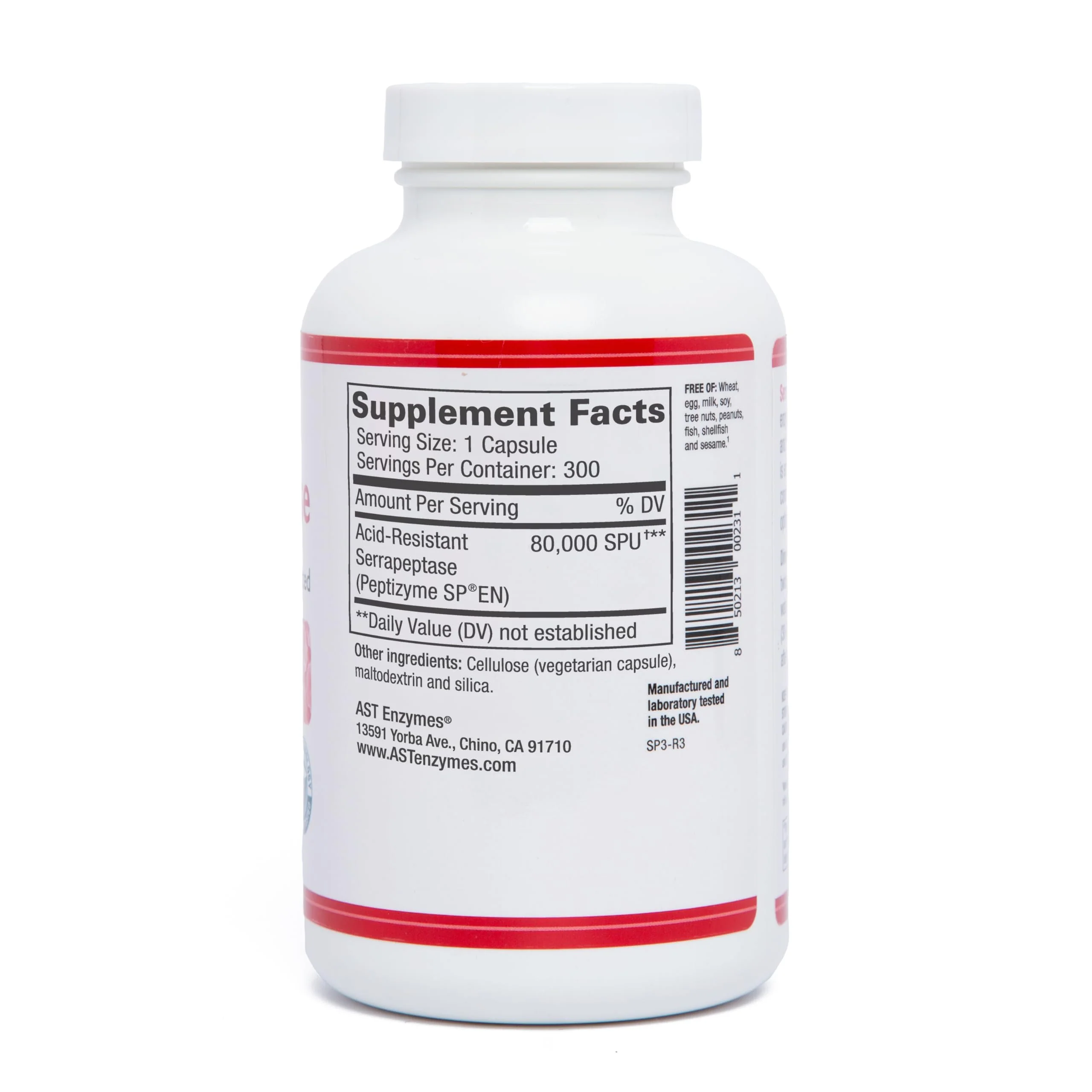 AST Enzymes Serrapeptase 80,000 SPU – 300 Vegetarian Capsules | Acid-Resistant Systemic Enzymes - Image 4