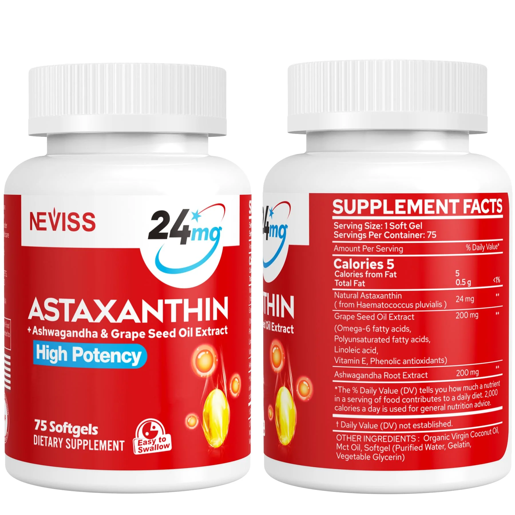 Astaxanthin Supplements 24mg – 150 Softgels, 5 Month Supply | Non-GMO, Gluten Free - Image 9