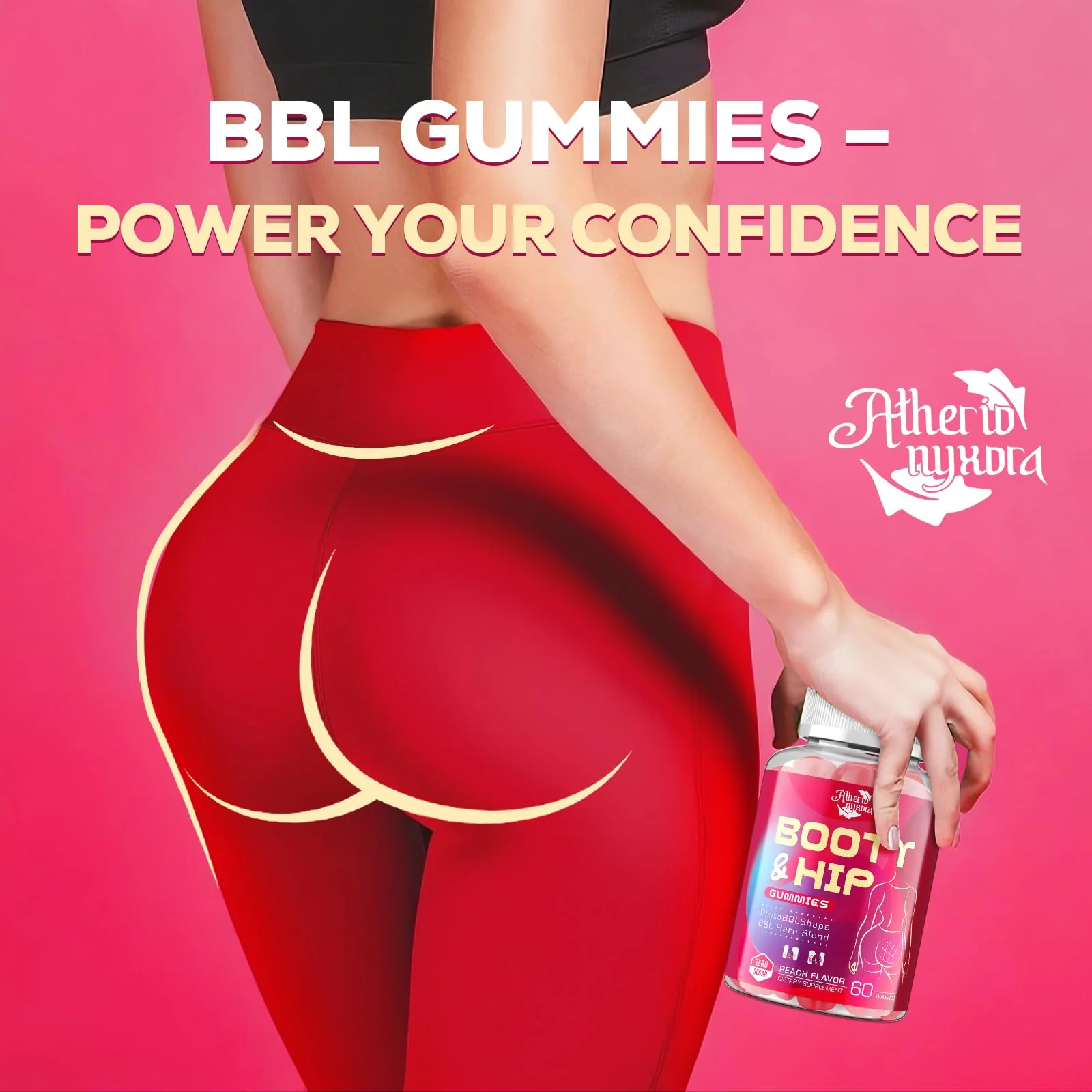 Atherionyxora Booty Gummies for Women – BBL Glow with Collagen & Herbal Blend (120) - Image 9