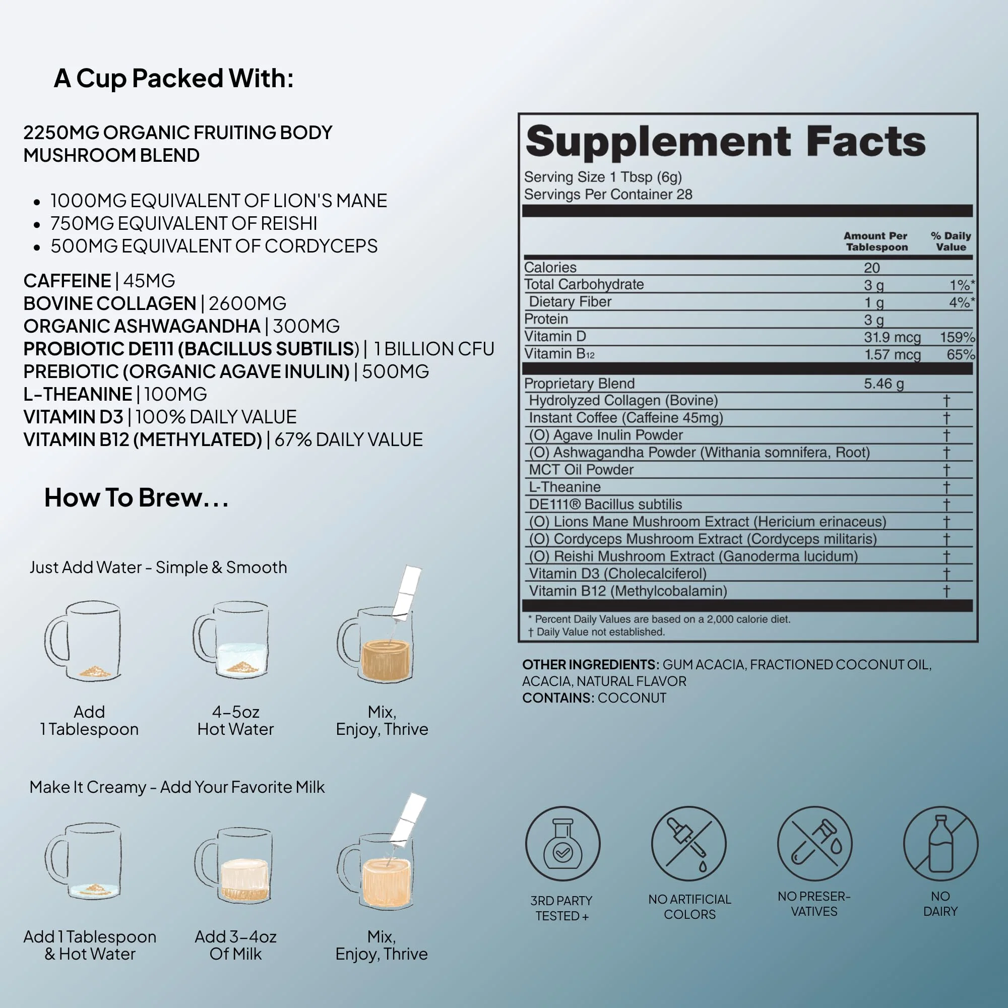 Atlas+ Coffee Superblend – Premium Mushroom Coffee with Collagen, Probiotics, D3 & B12 | 28 Servings - Image 12