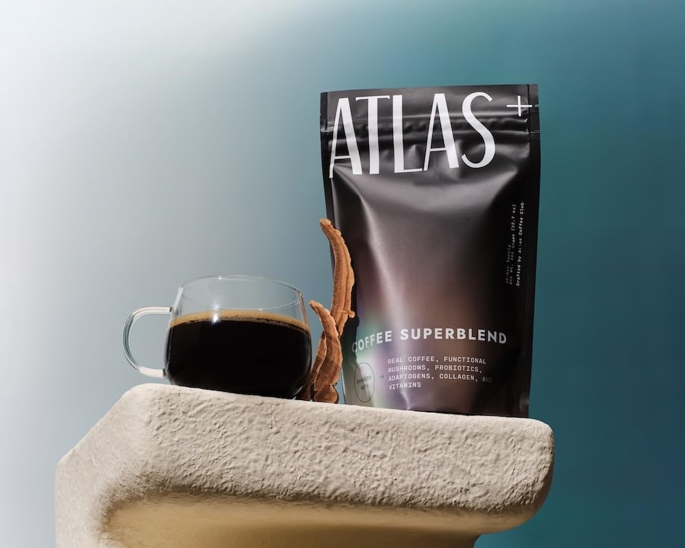 Atlas+ Coffee Superblend – Premium Mushroom Coffee with Collagen, Probiotics, D3 & B12 | 28 Servings - Image 7