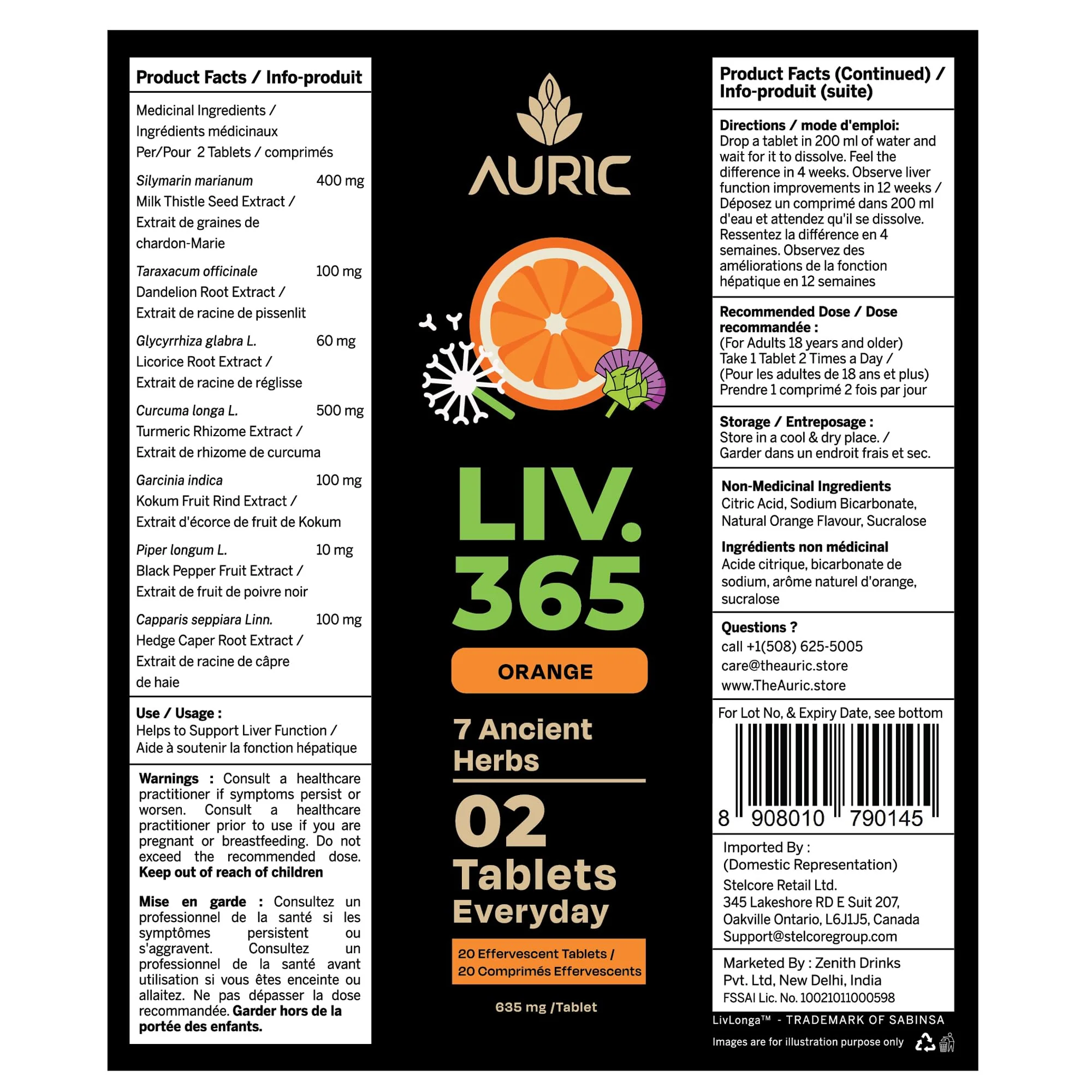 Auric Herbal Liver Support Supplement | Milk Thistle, Turmeric & More | 80 Tablets | Gluten-Free & Plant-Based - Image 3