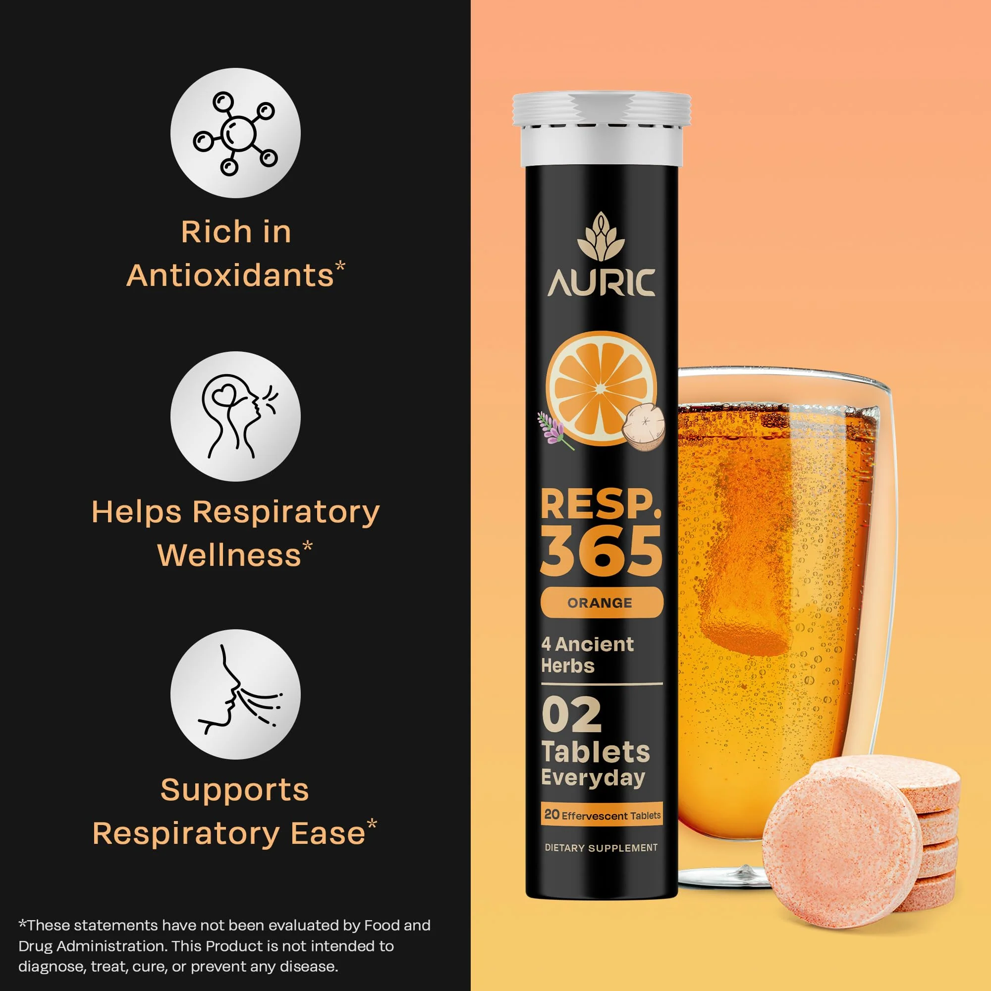 Auric Resp 365 Supplement 80 Tablets | Natural Lung Cleanse & Detox with NAC, Pushkarmool, Piper Longum & Licorice Extract - Image 4