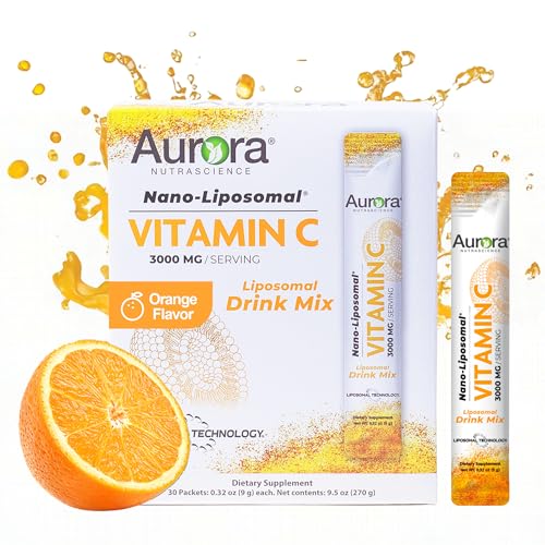 Aurora Nutrascience Nano-Pack Liposomal Vitamin C Powder Drink Mix – Immune Support, 3,000 mg per Serving, 30 Packets, Orange - Image 2