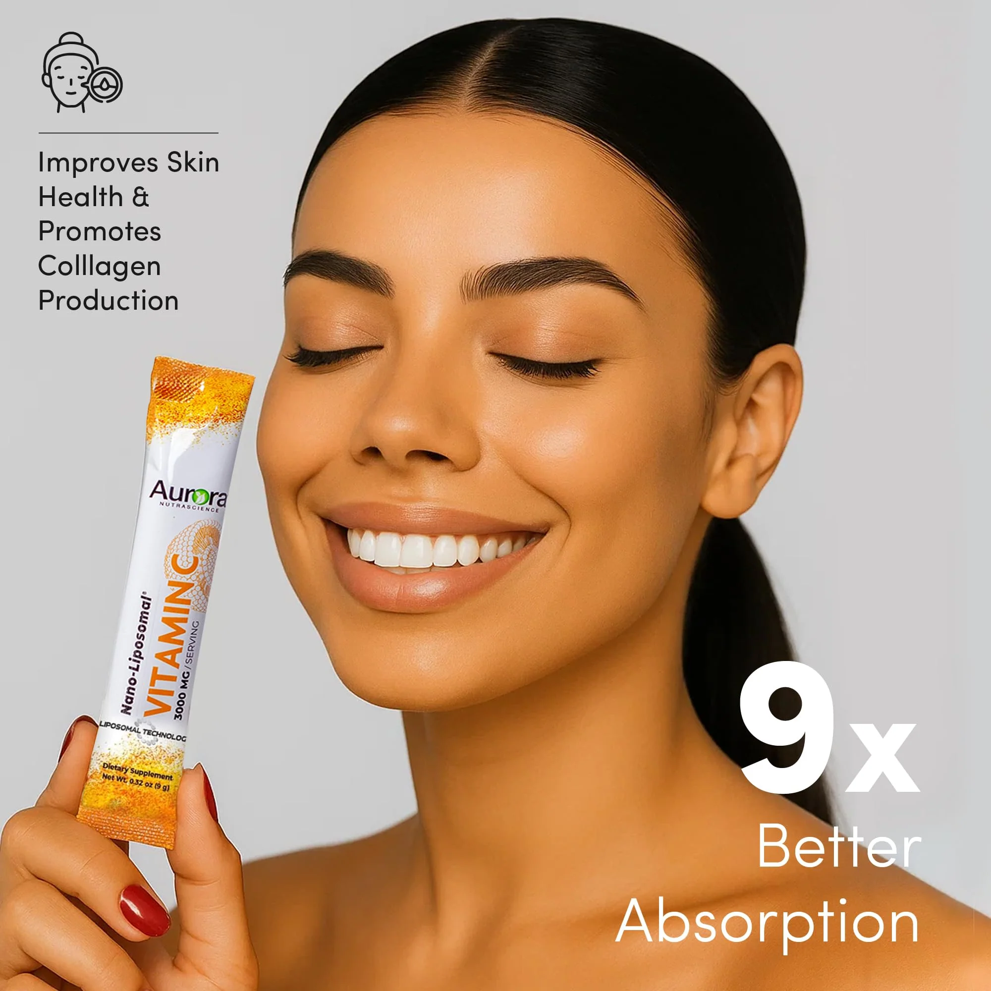 Aurora Nutrascience Nano-Pack Liposomal Vitamin C Powder Drink Mix – Immune Support, 3,000 mg per Serving, 30 Packets, Orange - Image 7