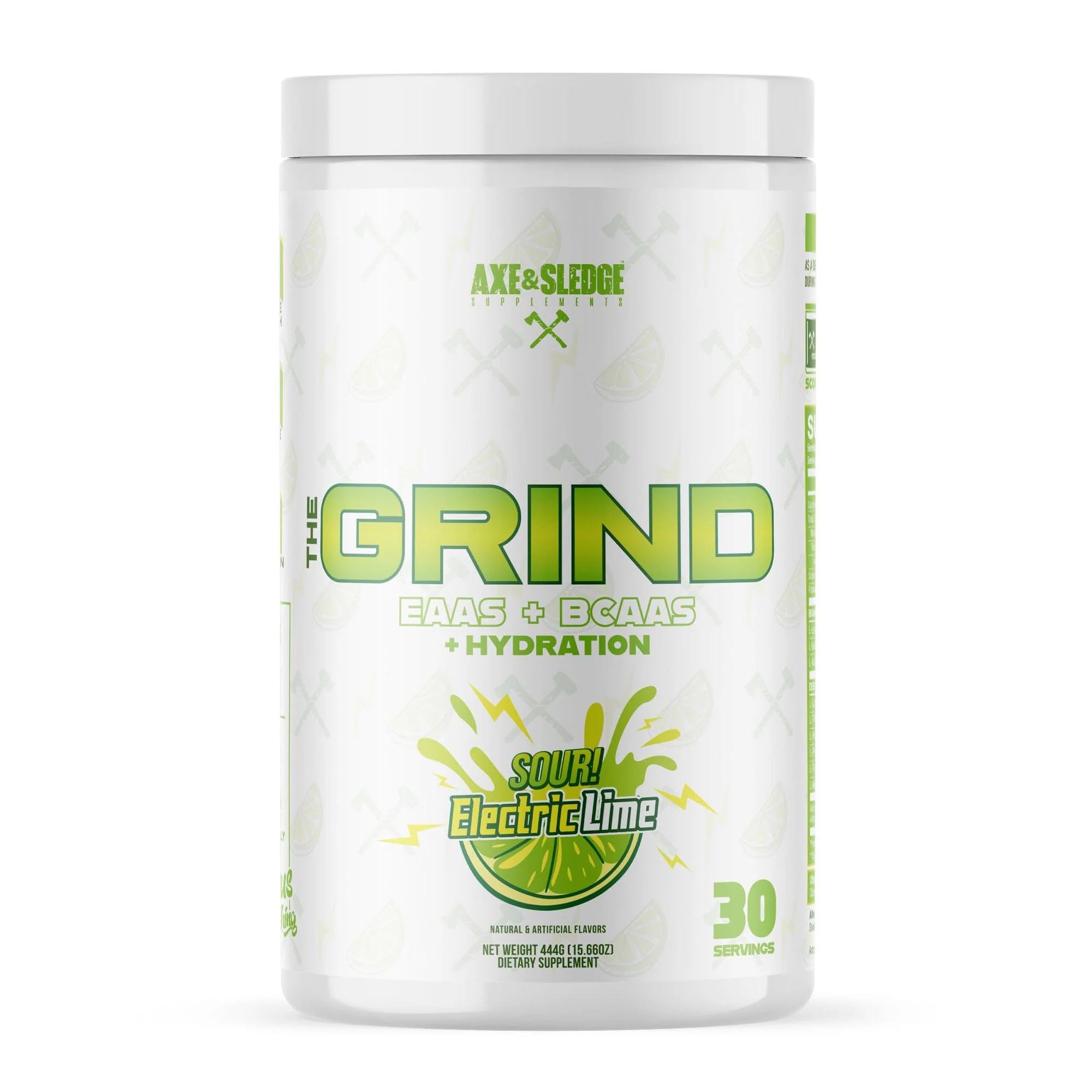 Axe & Sledge The Grind Essential Amino Acids | EAA & BCAA Powder – Stimulant-Free, Vegan, Sour Electric Lime, 30 Servings - Image 3