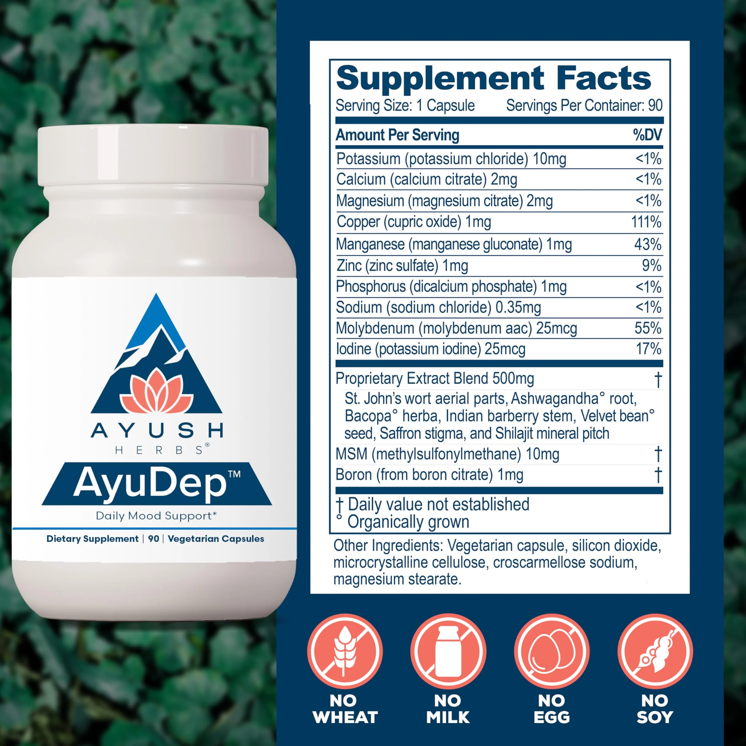 AyuDep Saffron & Ashwagandha Supplements for Adults | Ayush Herbs | 90 Vegetarian Capsules - Image 3