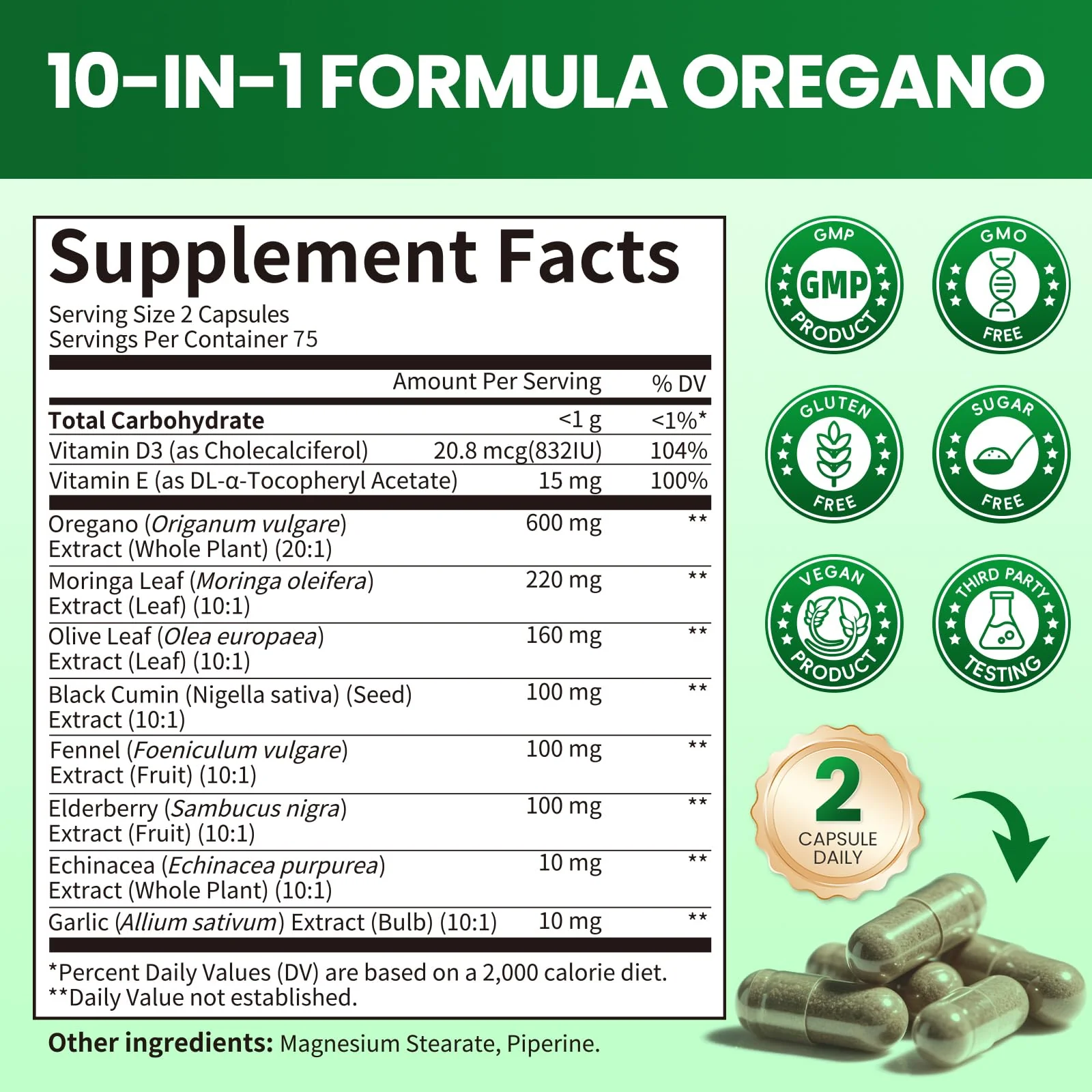 B BEWORTHS Oil of Oregano with Black Seed Oil – Carvacrol Oregano Oil Capsules for Immune & Digestive Support - Image 8