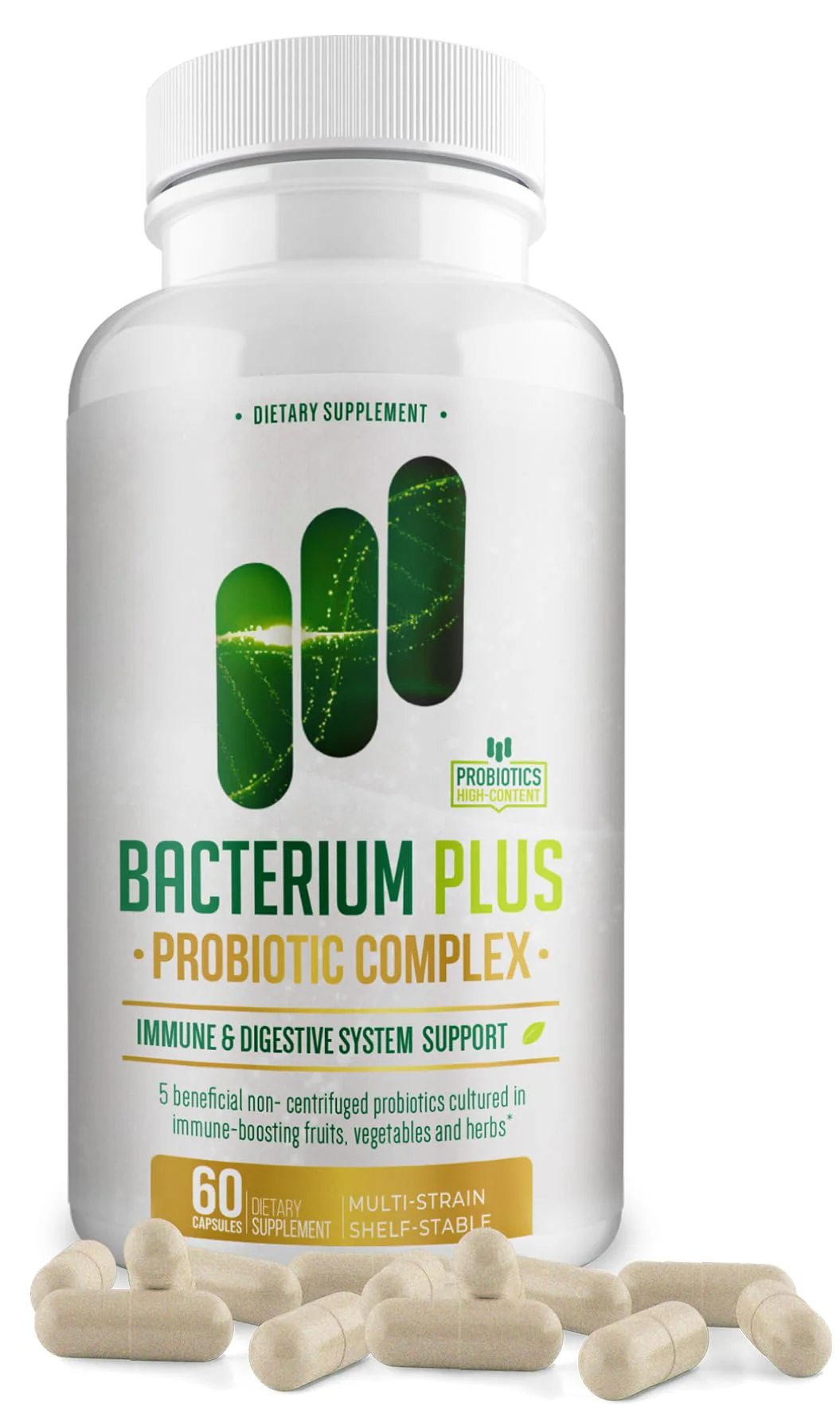 Bacterium Plus, Natural Product, Vegetarian Capsules, General Well-Being - 60 Count - Pack of 1 - Image 9