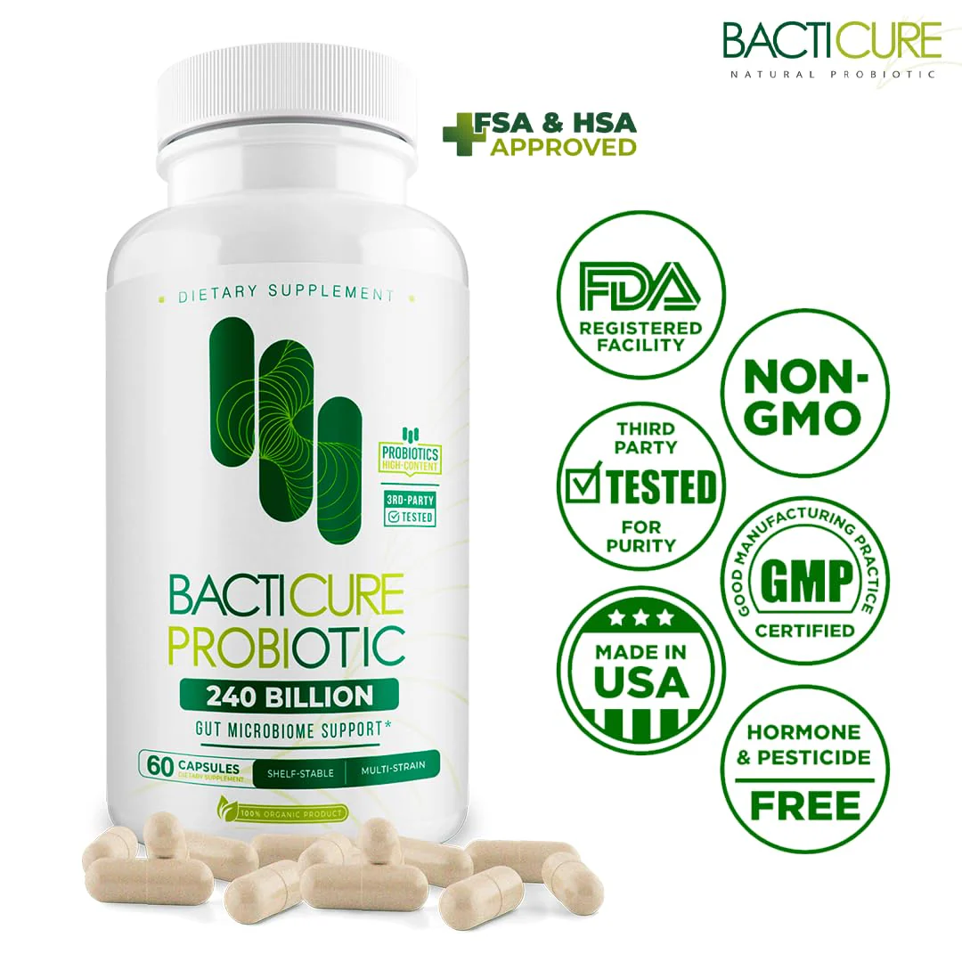 Bacticure Probiotic 240 Capsules | High-CFU Probiotics for Digestion, Gut Health, Immunity & Womens Wellness - Image 3