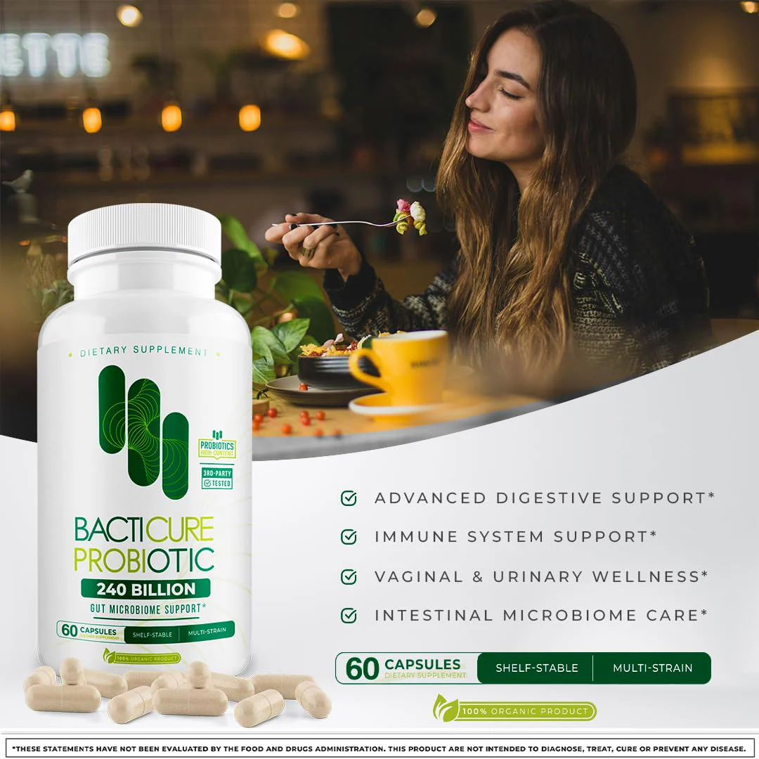 Bacticure Probiotic 240 Capsules | High-CFU Probiotics for Digestion, Gut Health, Immunity & Womens Wellness - Image 7