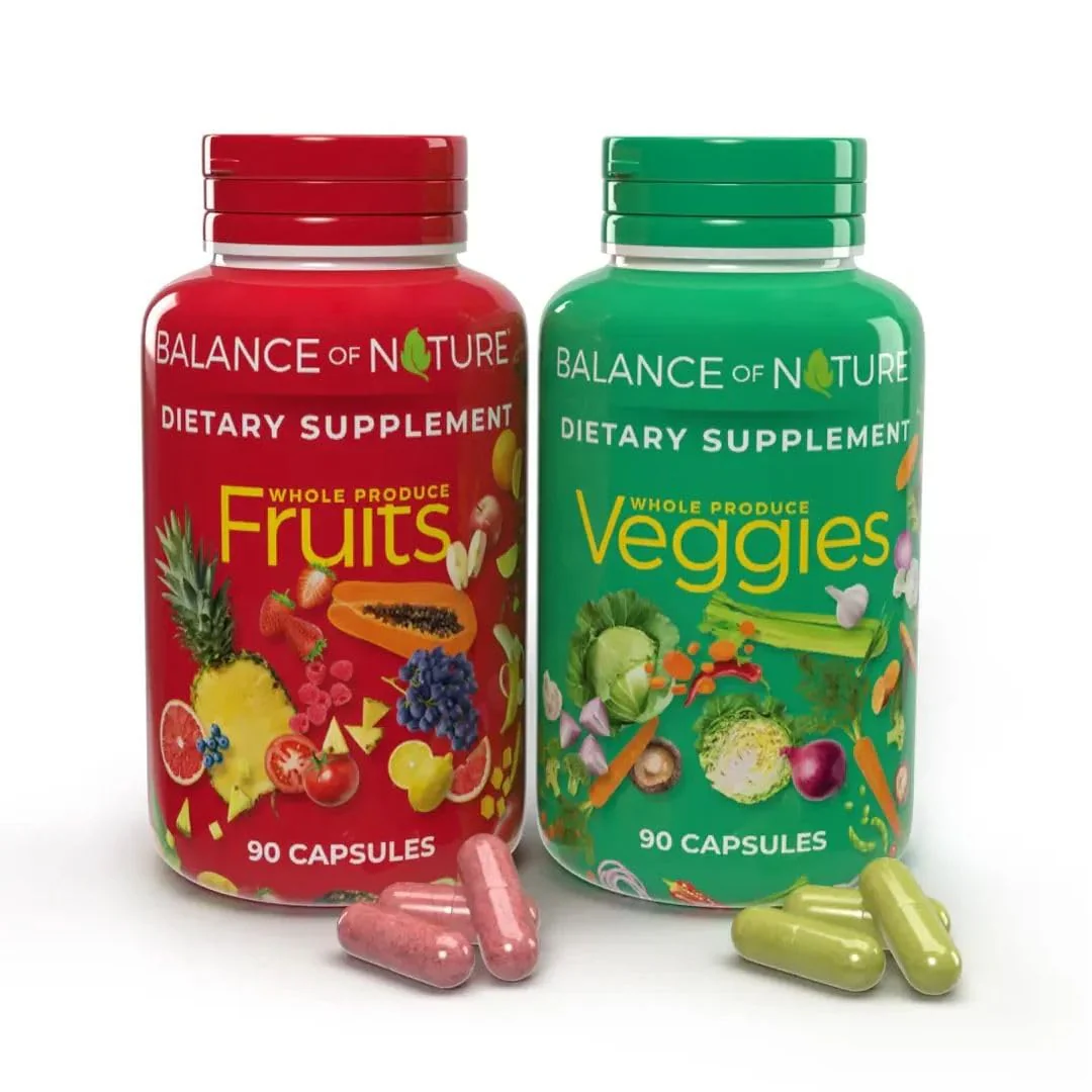 Balance of Nature Fruits & Veggies Supplements – 90 Fruits & 90 Veggies Capsules Set - Image 8