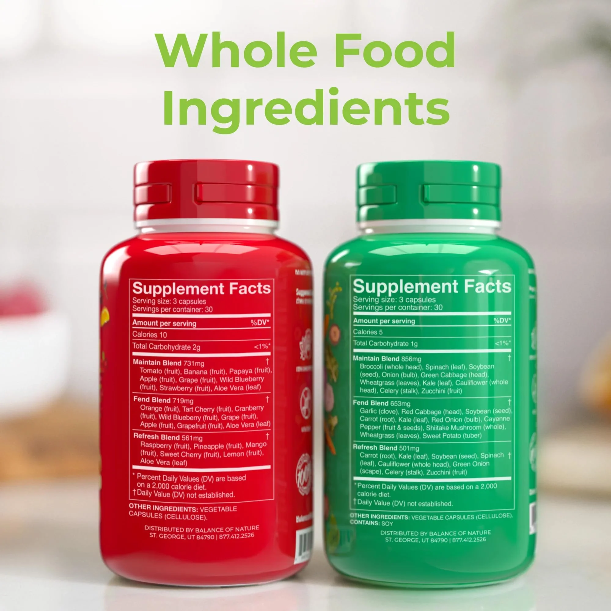 Balance of Nature Fruits & Veggies Supplements – Whole Fruit & Vegetable Capsules, 2 Sets (90/90) - Image 2