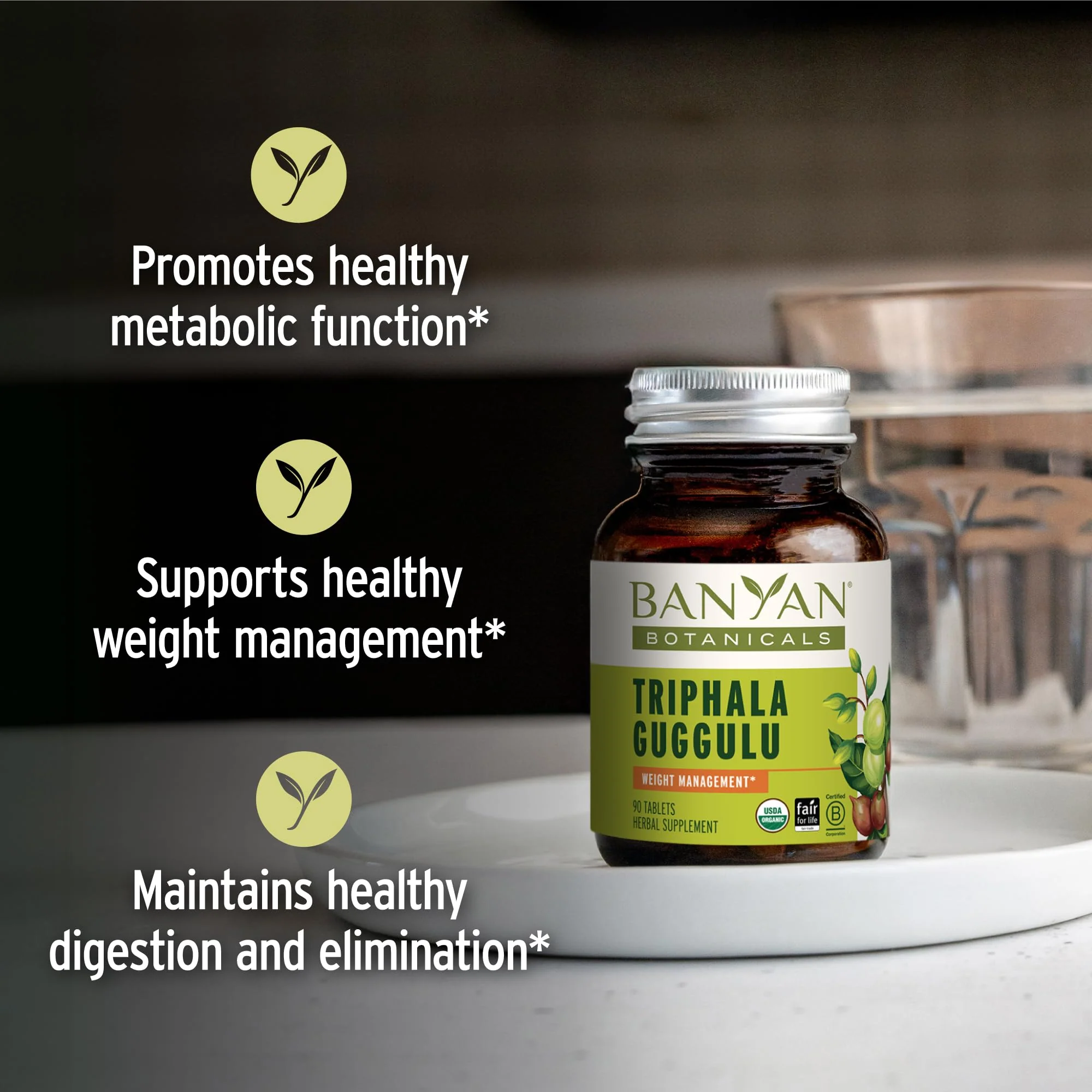 Banyan Botanicals Triphala Guggulu – Organic Triphala with Guggulu Resin | 90 Tablets – Vegan, Non-GMO - Image 9