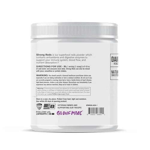 BARE PERFORMANCE NUTRITION Strong Reds Superfood Powder – Digestive Enzymes, Antioxidants, Energy | 30 Servings - Image 2