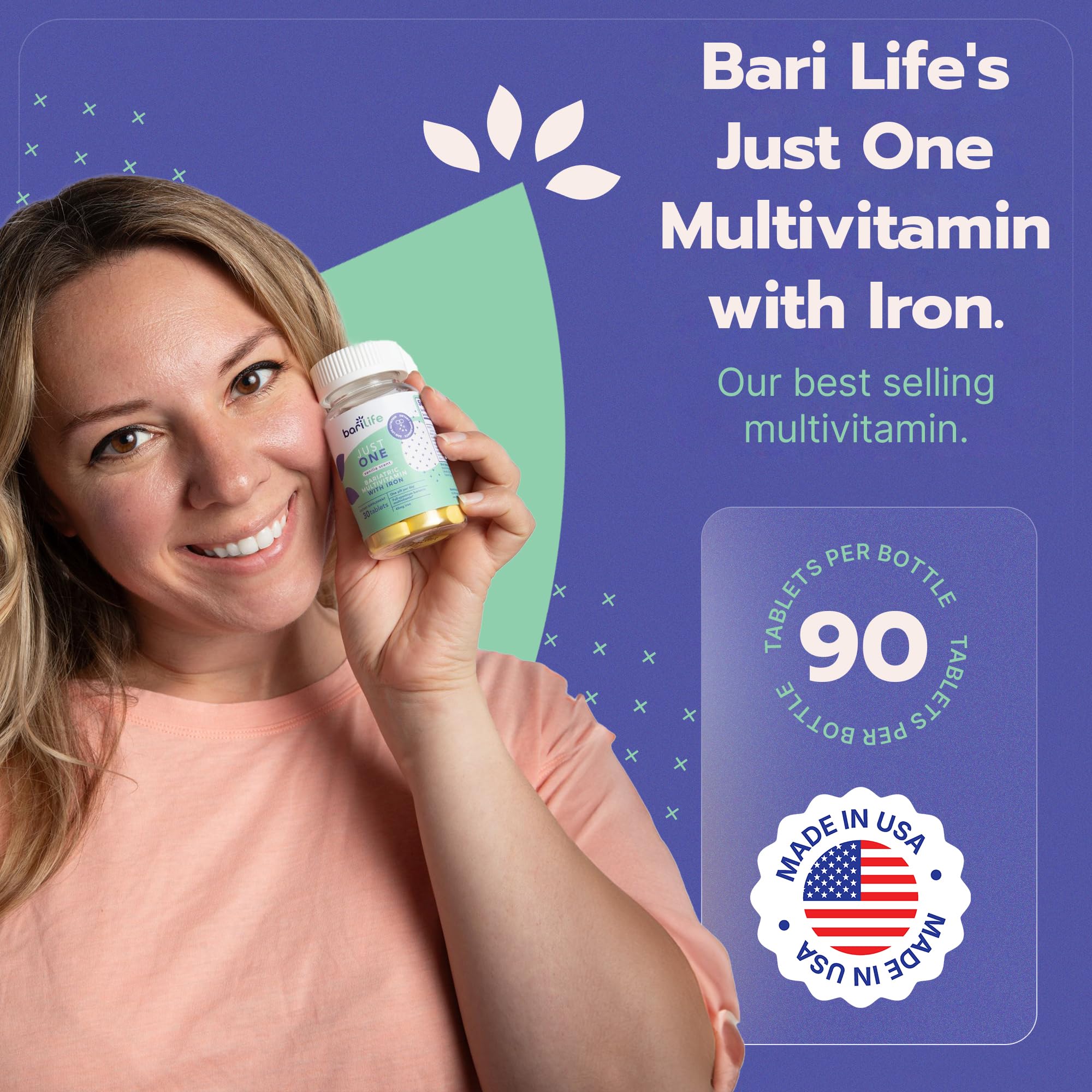 Bari Life Just One: Once Daily Bariatric Multivitamin with Iron – 90 Count for Gastric Sleeve & Bypass - Image 13