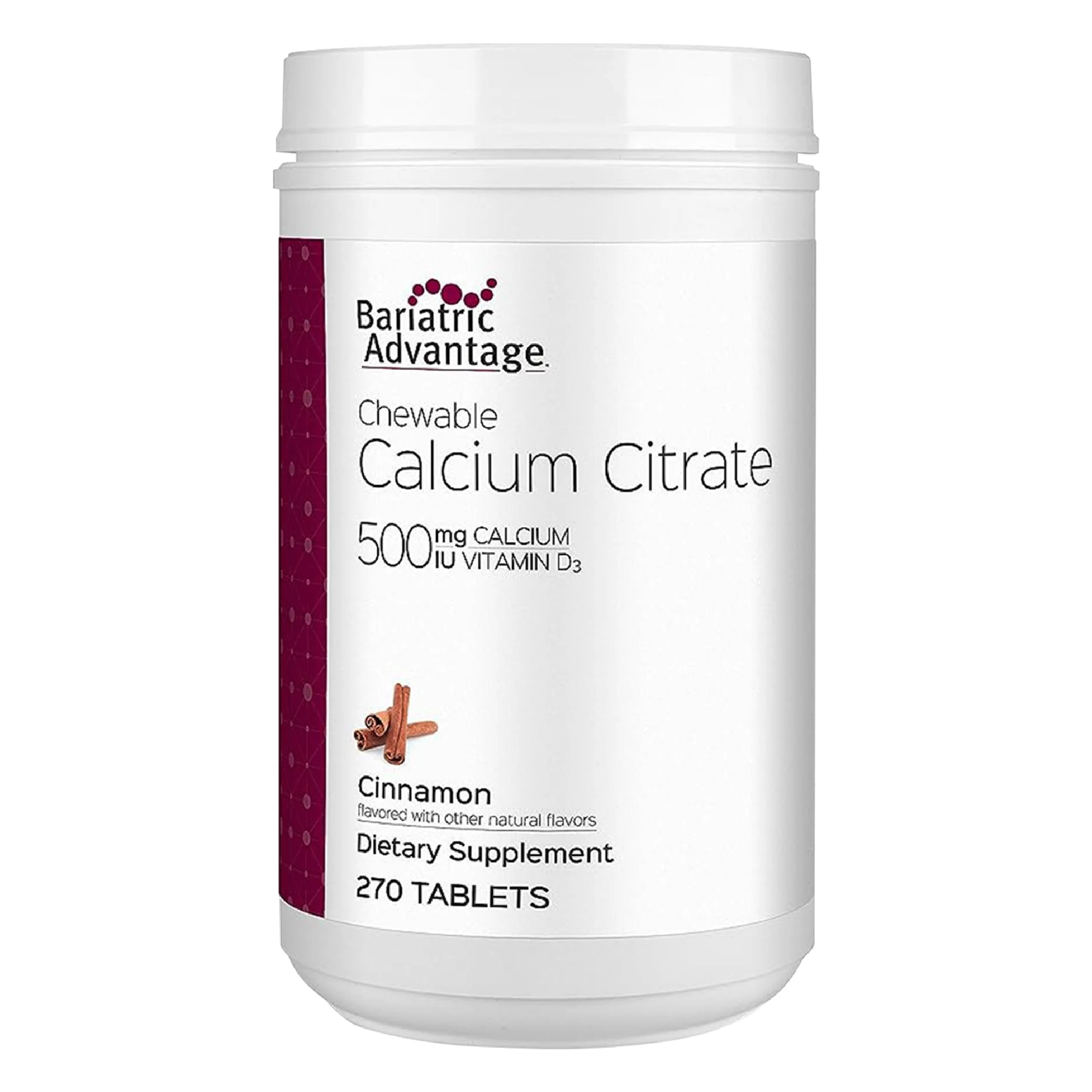 Bariatric Advantage Calcium Citrate Chewable 500 mg – Cinnamon | 270 Count – Post-Surgery Bariatric Calcium Supplement - Image 8