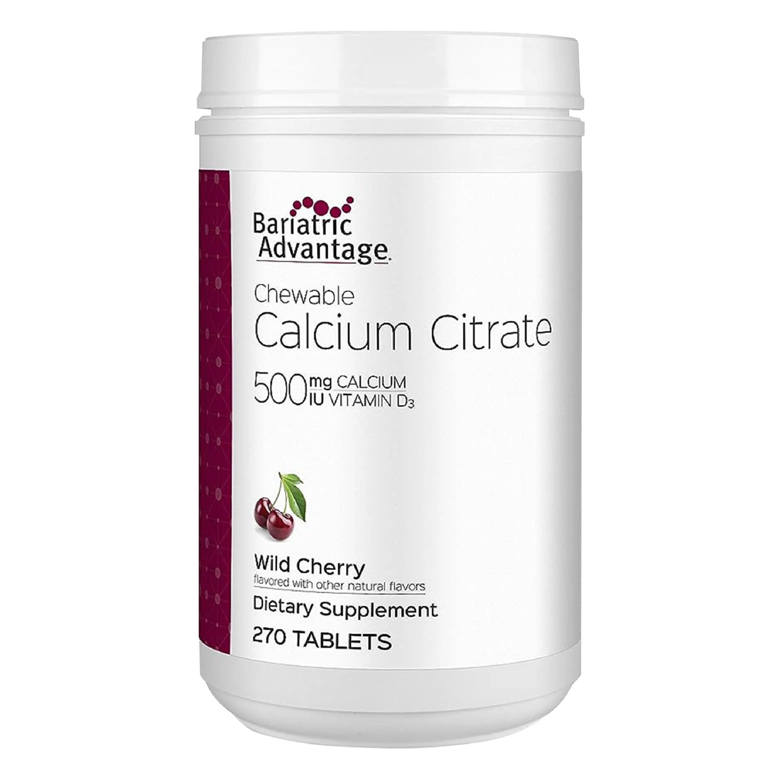 Bariatric Advantage Calcium Citrate Chewable 500mg with Vitamin D3 – Wild Cherry, 270 Count - Image 8