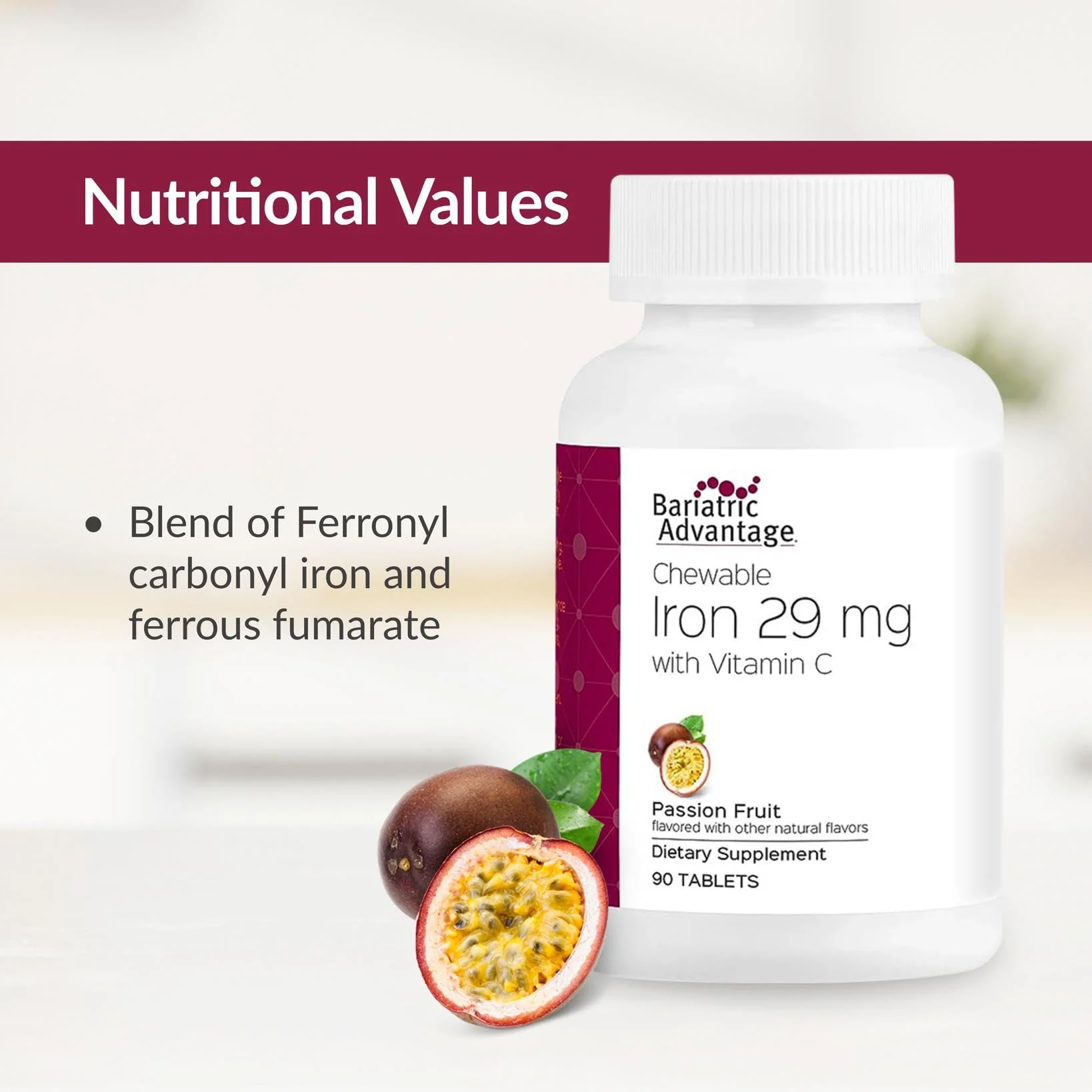 Bariatric Advantage Chewable Iron 29 mg — Post-Surgery Iron with Vitamin C, No Metallic Taste, 90 Count - Image 12