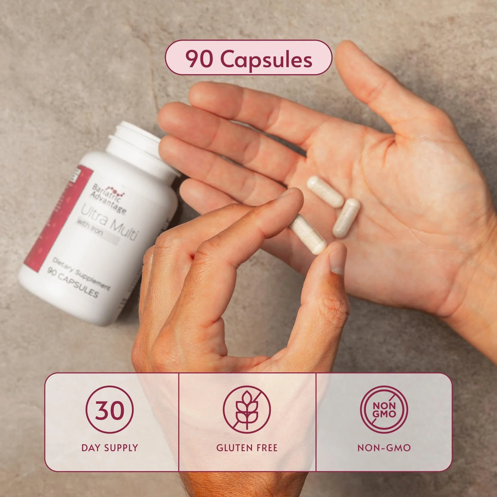 Bariatric Advantage Ultra Multivitamin with Iron - 90 Count | Post-Op Bariatric Vitamin - Image 3