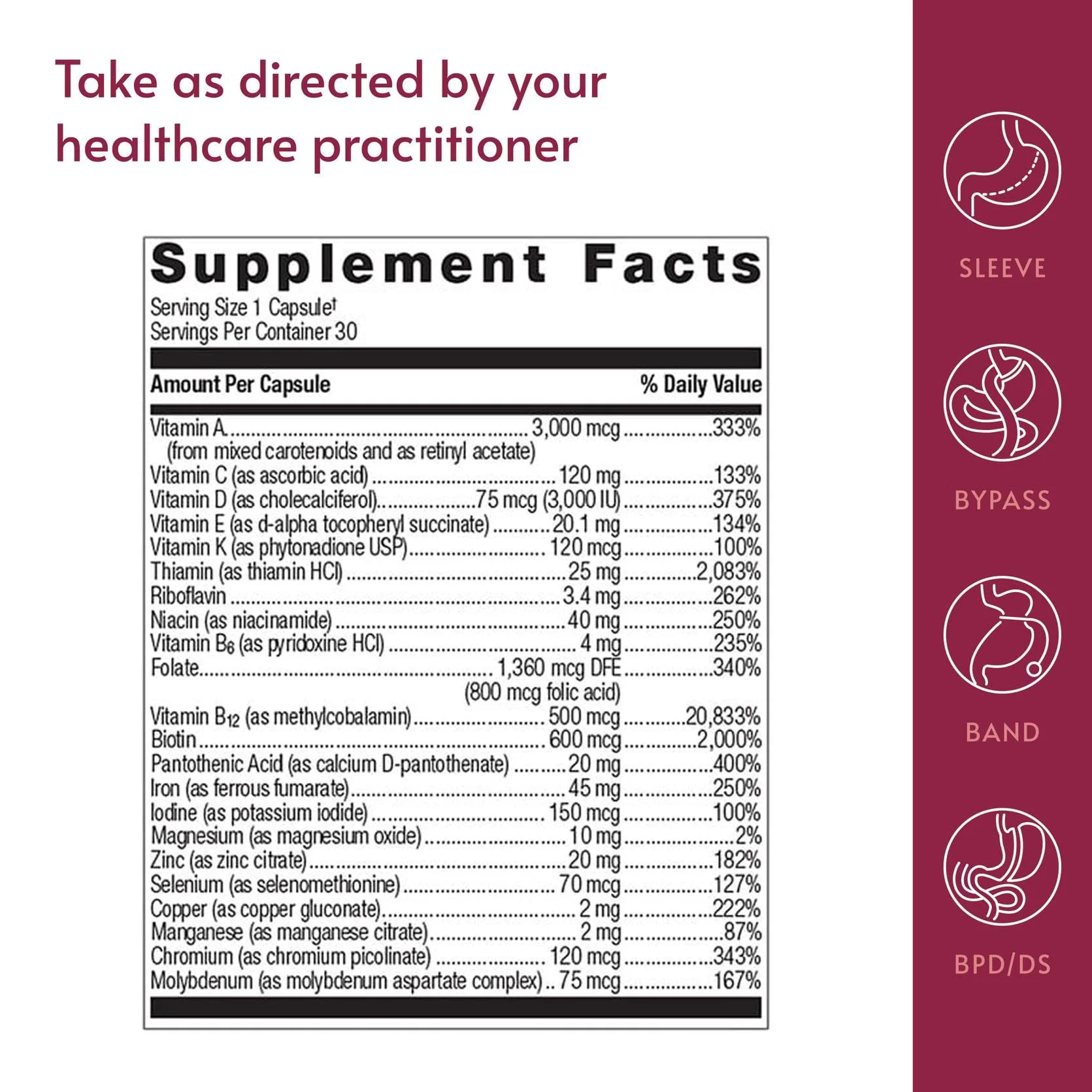 Bariatric Advantage Ultra Solo with Iron – Once-Per-Day Multivitamin for Bariatric Patients (30 Count) – Gluten-Free - Image 4