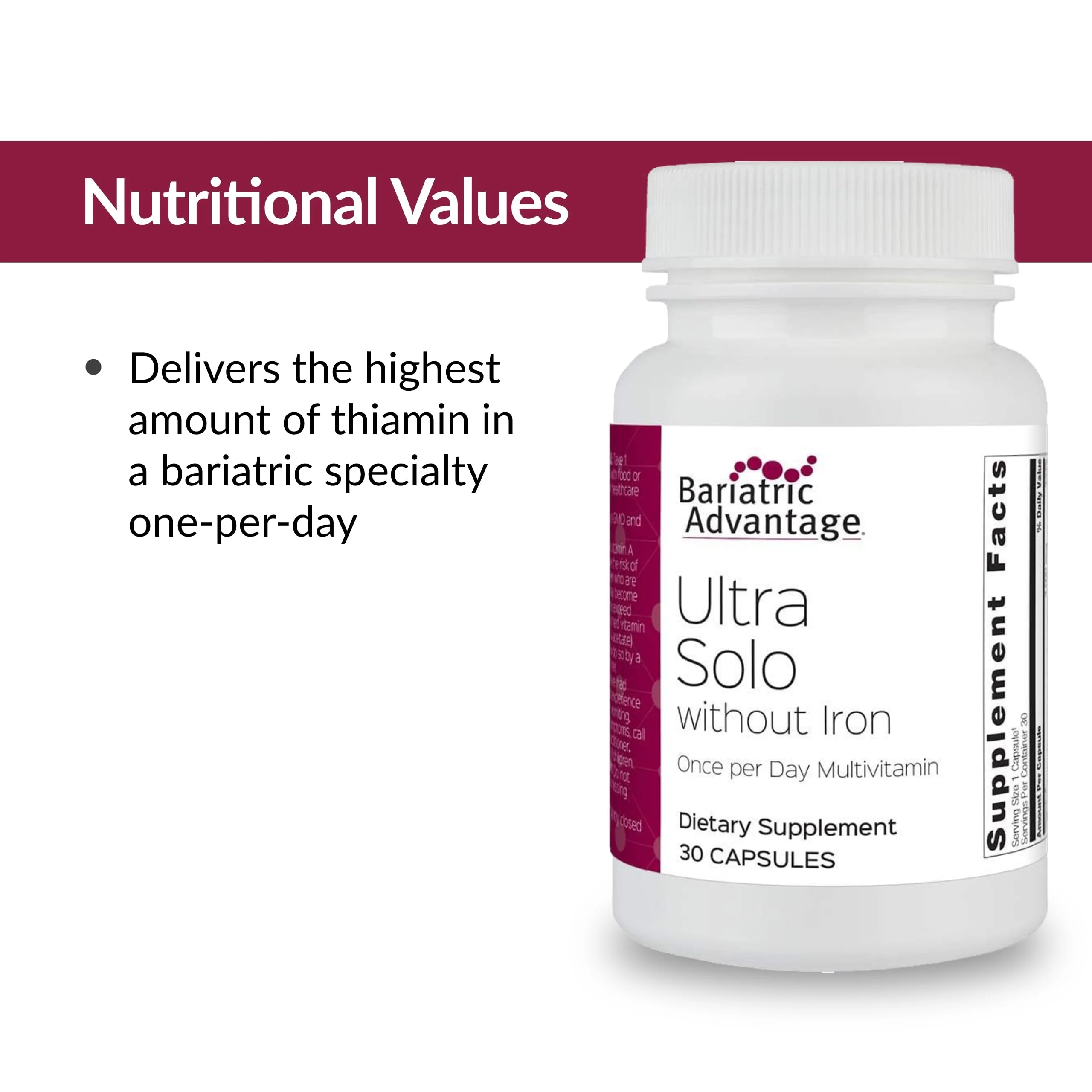 Bariatric Advantage Ultra Solo Without Iron – Once-Daily Bariatric Multivitamin (Gluten Free) 30 Count - Image 5