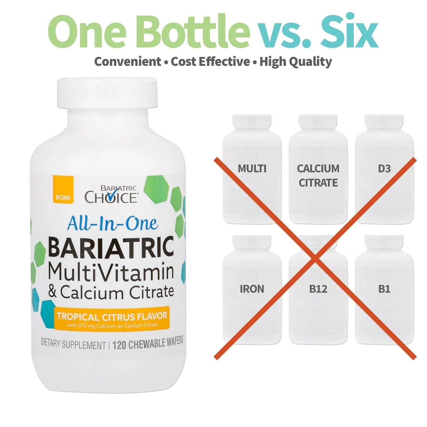 Bariatric Choice All-in-One Chewable Bariatric Multivitamin with Iron & Calcium Citrate Tropical Citrus 120ct - Image 5