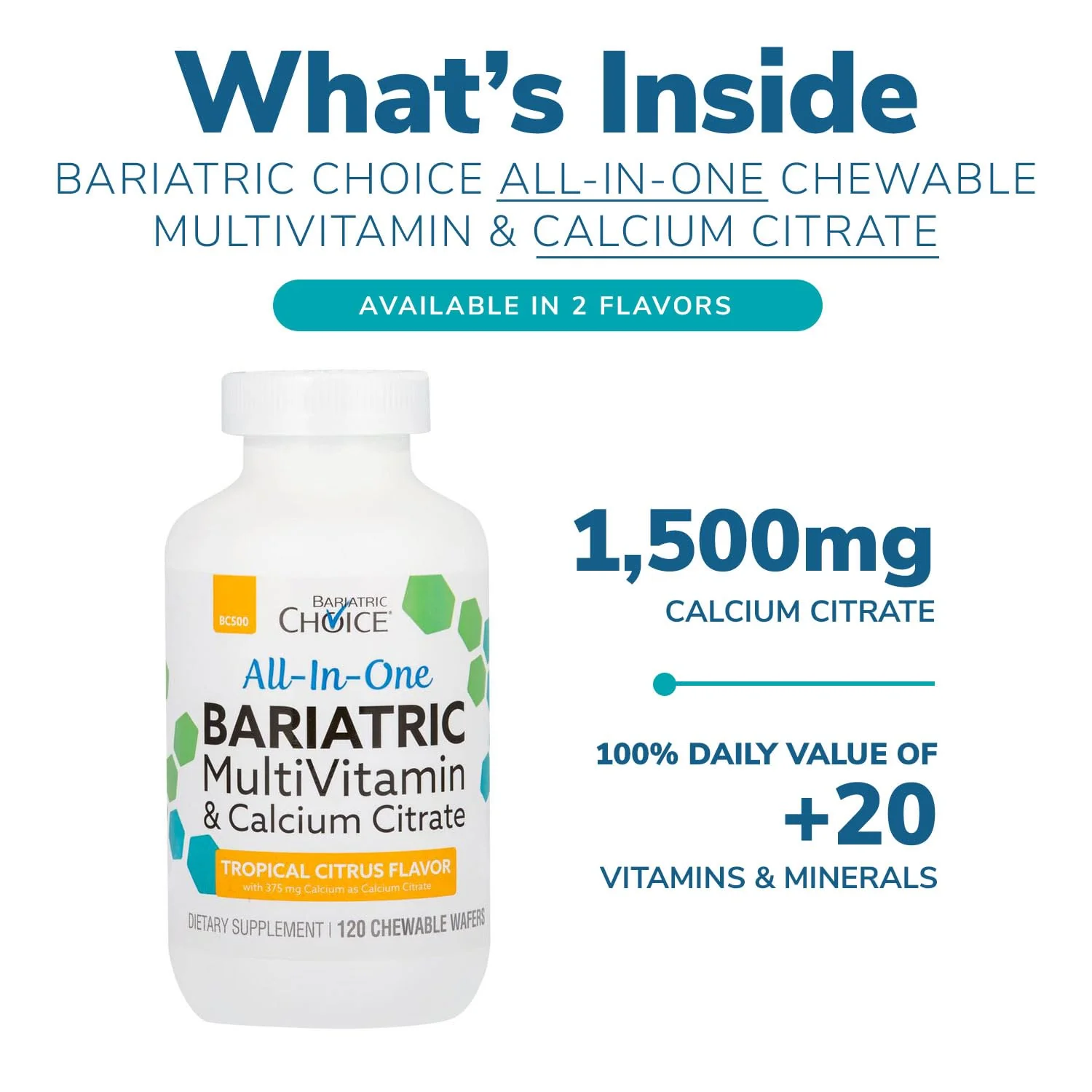 Bariatric Choice All-in-One Chewable Multivitamin with Iron & Calcium Citrate – Very Berry (120ct) - Image 2