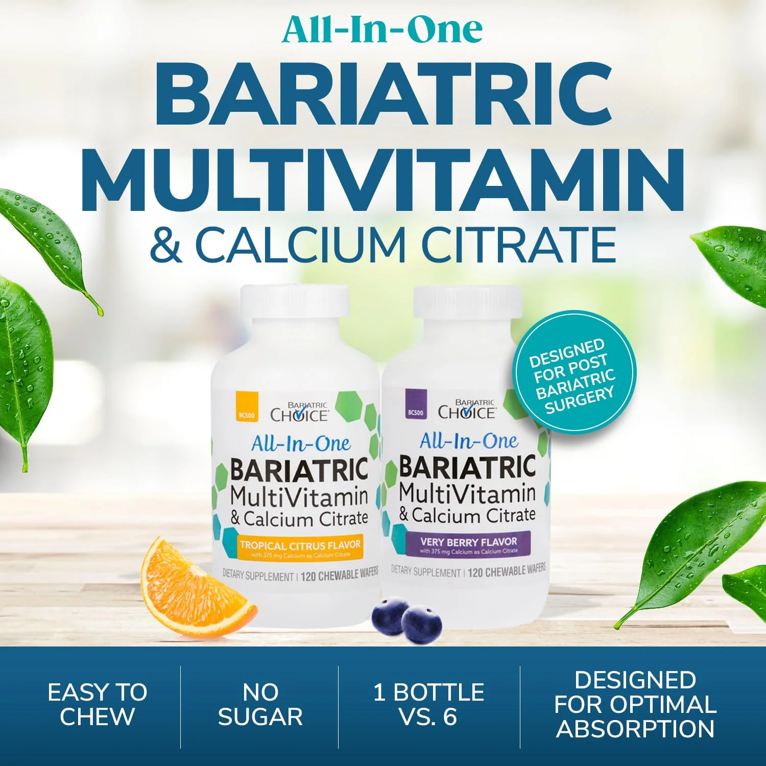 Bariatric Choice All-in-One Chewable Multivitamin with Iron & Calcium Citrate – Very Berry (120ct) - Image 3
