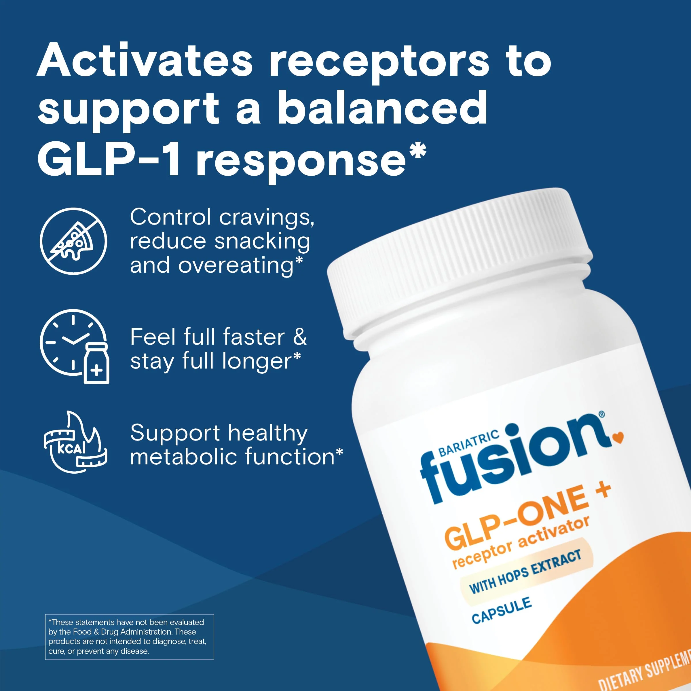 Bariatric Fusion GLP-1 Plus | Activate GLP-1 Receptors to Feel Full Faster | Gluten Free & Vegan | 30 Capsules - Image 2