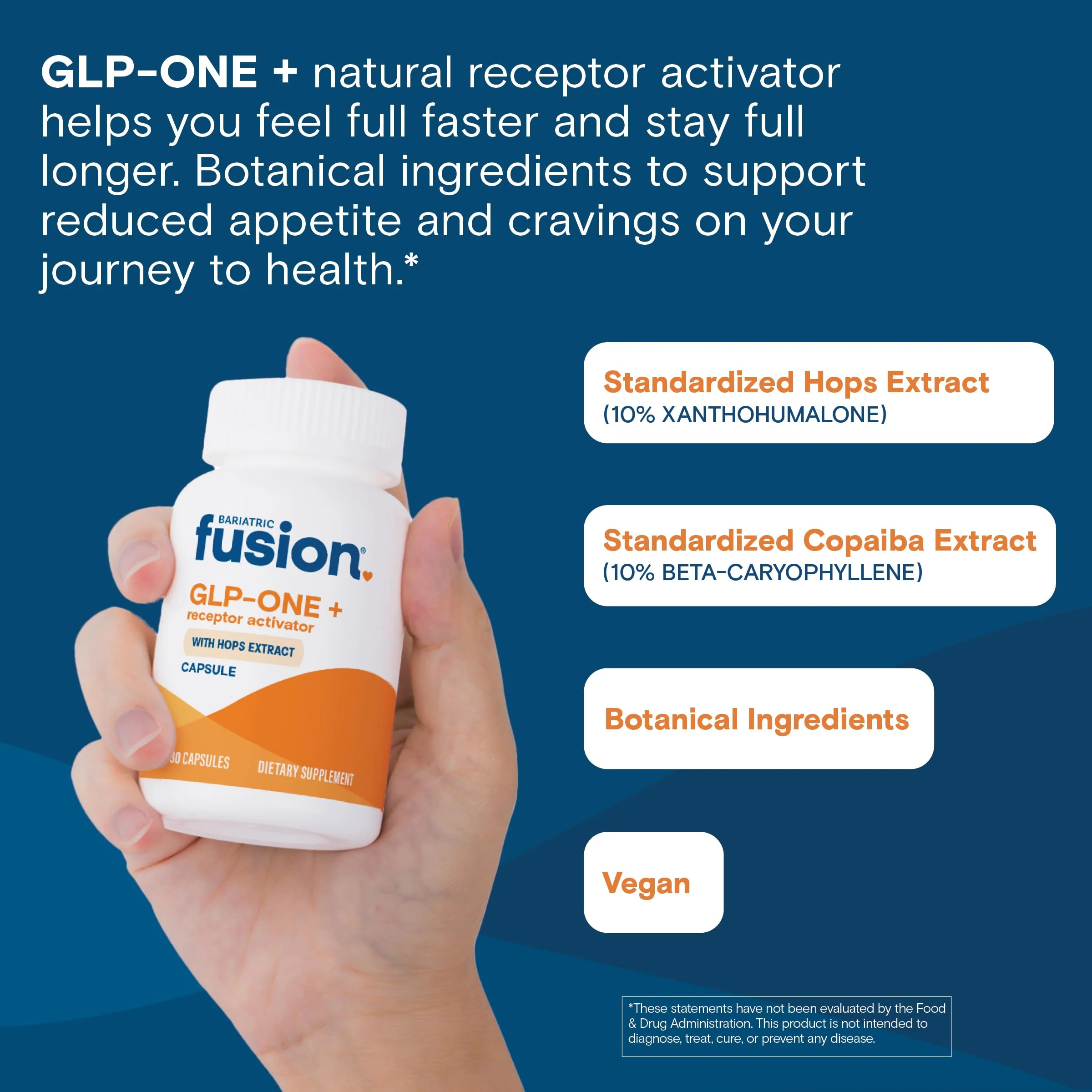 Bariatric Fusion GLP-1 Plus | Activate GLP-1 Receptors to Feel Full Faster | Gluten Free & Vegan | 30 Capsules - Image 5