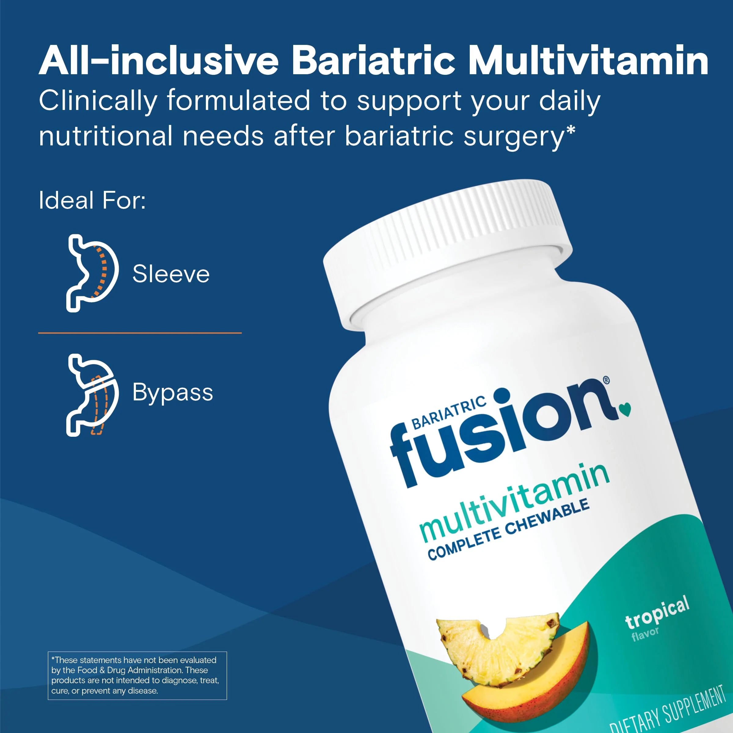 Bariatric Fusion Multivitamin with Iron – Complete Chewable (Tropical) for Gastric Bypass & Sleeve Gastrectomy | One Month Supply - Image 2