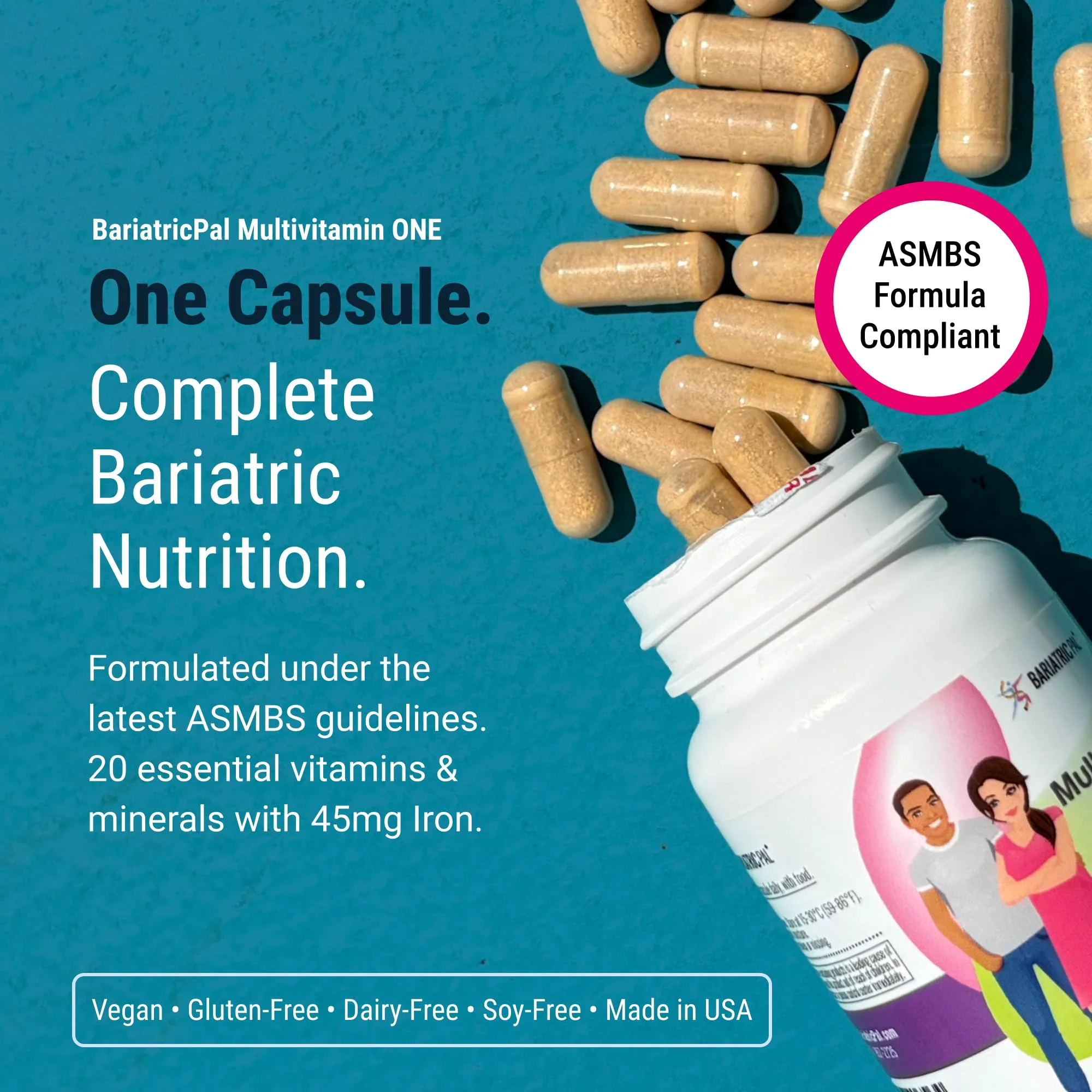 BariatricPal Multivitamin ONE — 1 Daily Capsule with 18 mg Iron | 90 Count - Image 11