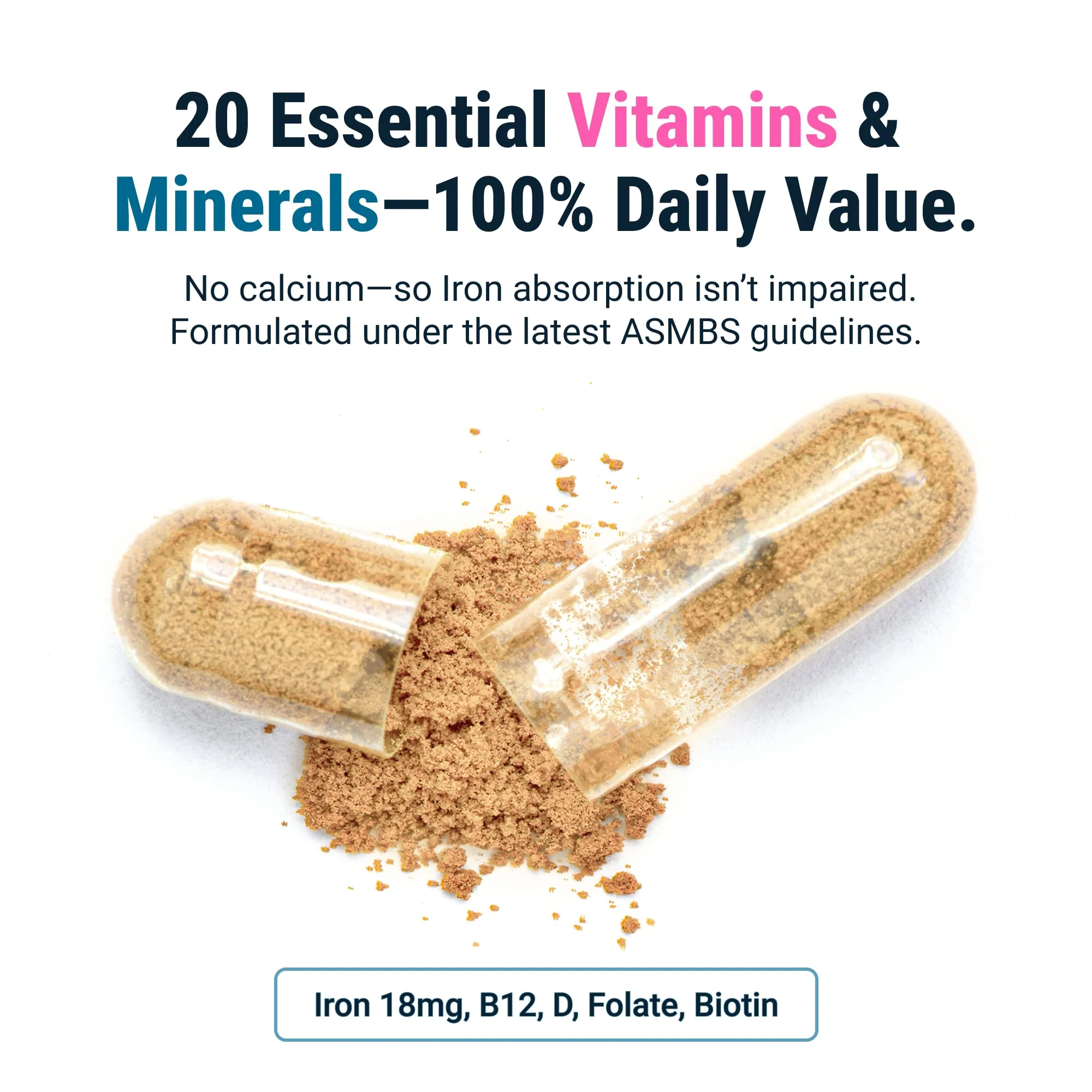 BariatricPal Multivitamin ONE — 1 Daily Capsule with 18 mg Iron | 90 Count - Image 13