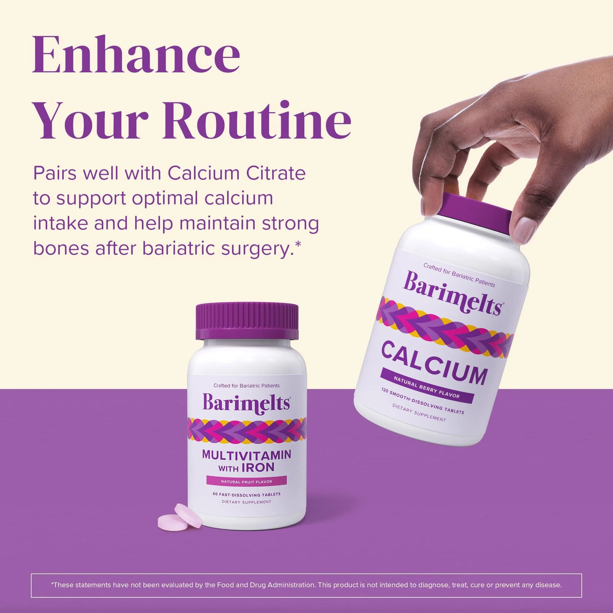 BariMelts Bariatric Multivitamin with Iron – 60 Fast-Dissolving Tablets, Sugar-Free, Natural Fruit Flavor - Image 7