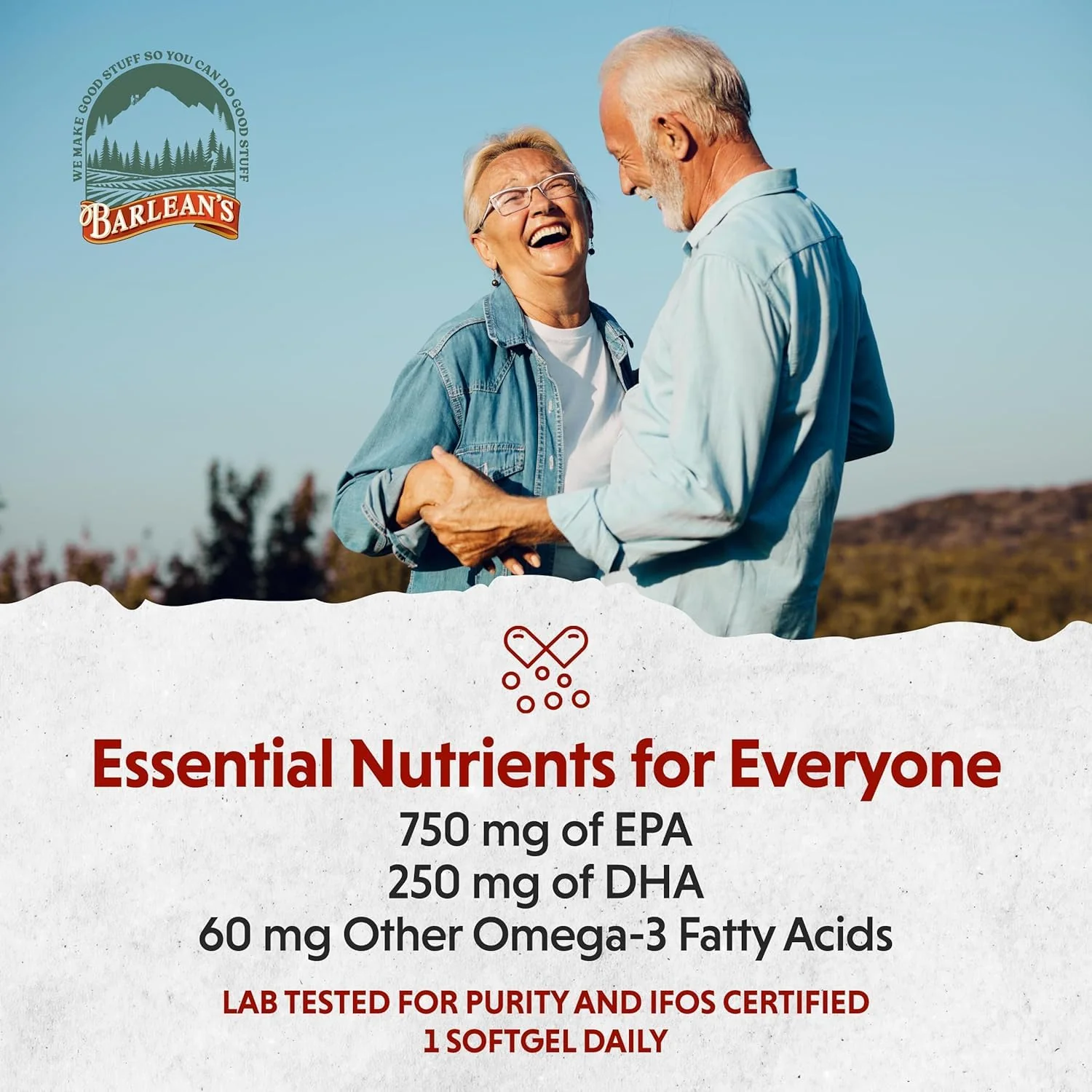 Barlean's Ideal Omega Max 3 Fish Oil Softgels - 1000 mg EPA/DHA (60 Count) Orange Flavor - Image 3