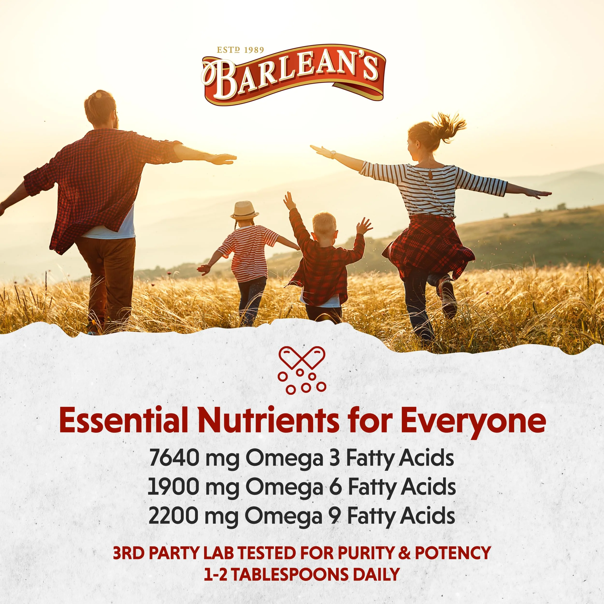 Barlean's Organic Flaxseed Oil Liquid Supplement – Cold-Pressed, 7,640 mg ALA Omega-3 per Tbsp, Vegan & Gluten Free, 32 oz - Image 6