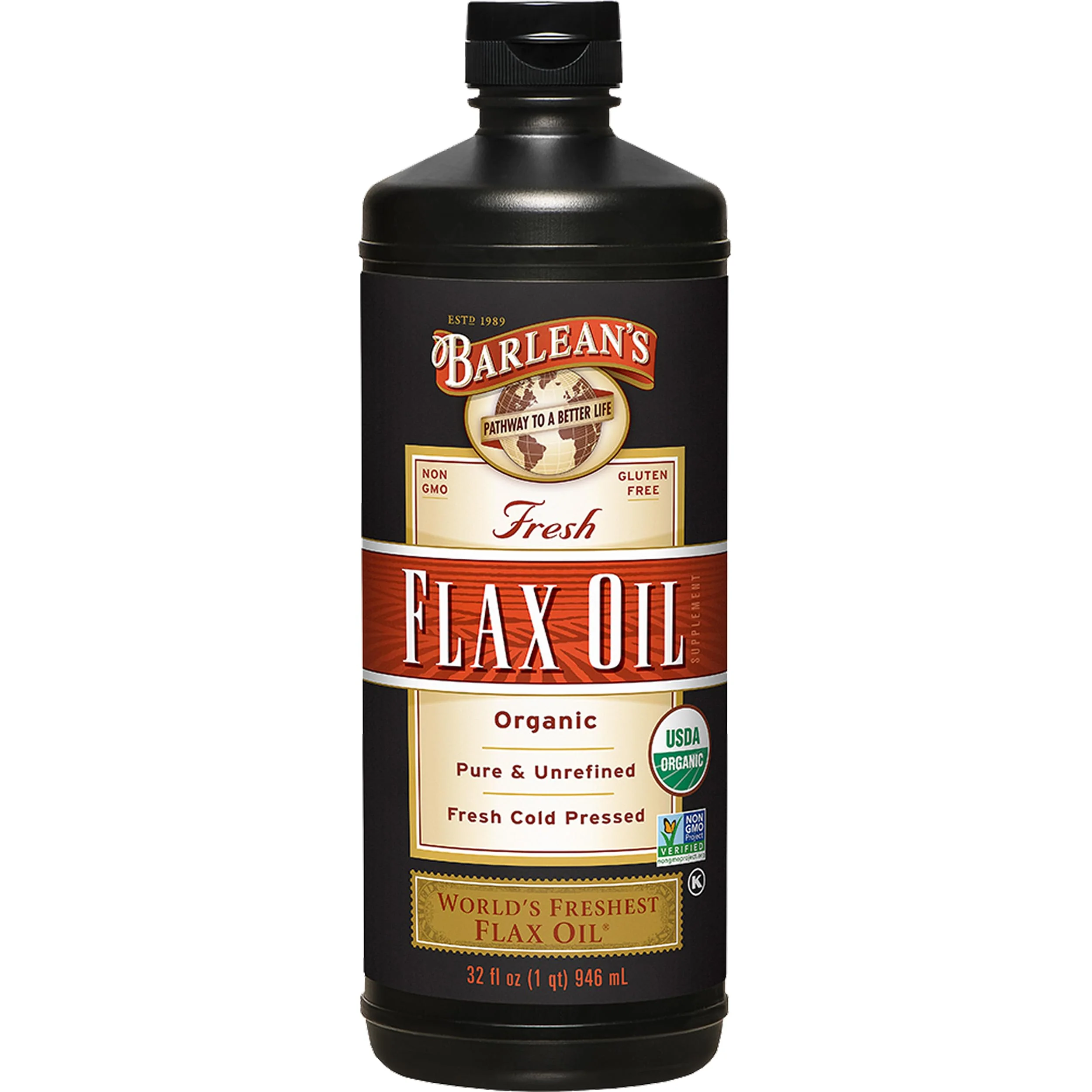 Barlean's Organic Flaxseed Oil Liquid Supplement – Cold-Pressed, 7,640 mg ALA Omega-3 per Tbsp, Vegan & Gluten Free, 32 oz - Image 8