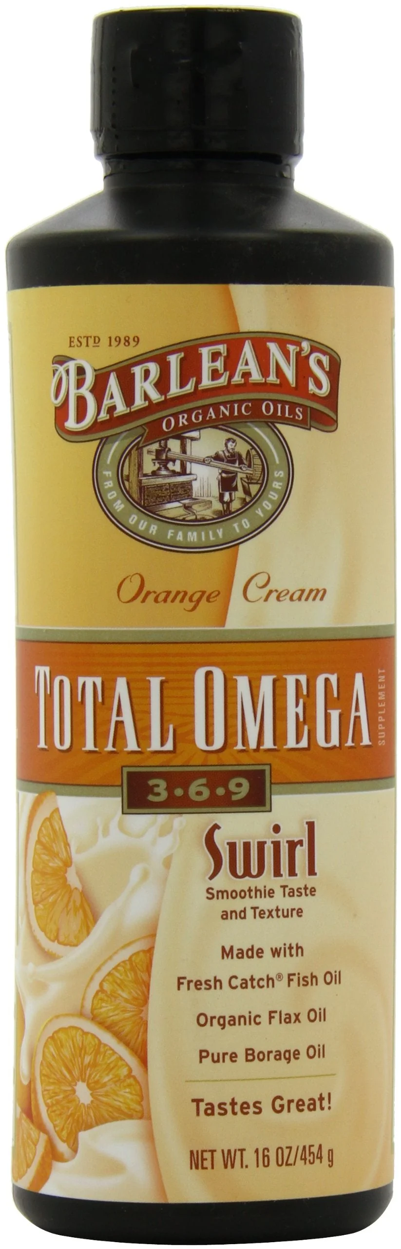 Barlean's Total Omega 3 6 9 Liquid – Orange Crème, 2,400 mg Omegas per Serving, 16 oz - Image 4