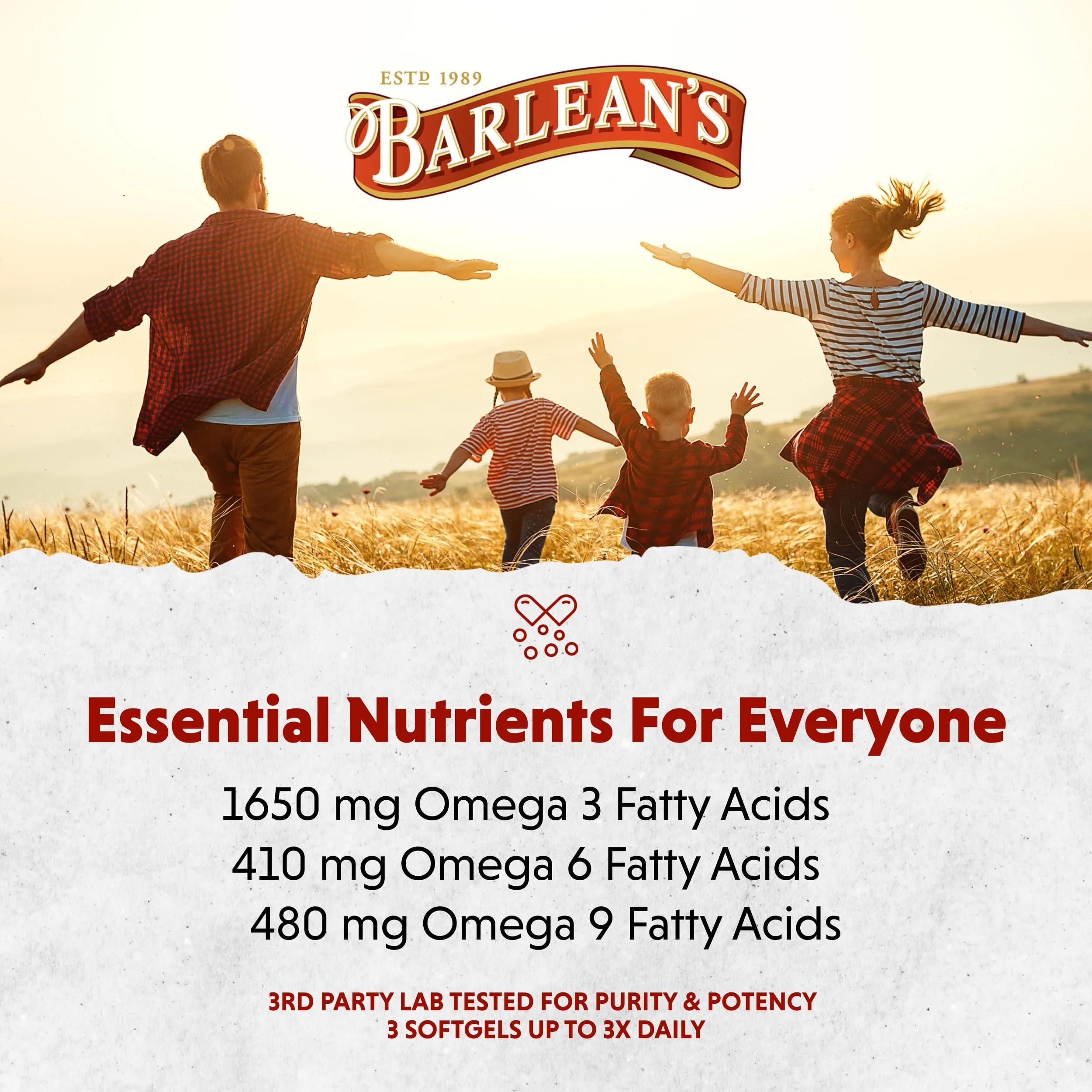 Barlean's Vegan Flaxseed Oil Softgels – 1650 mg ALA, Cold-Pressed, 250 Count - Image 7
